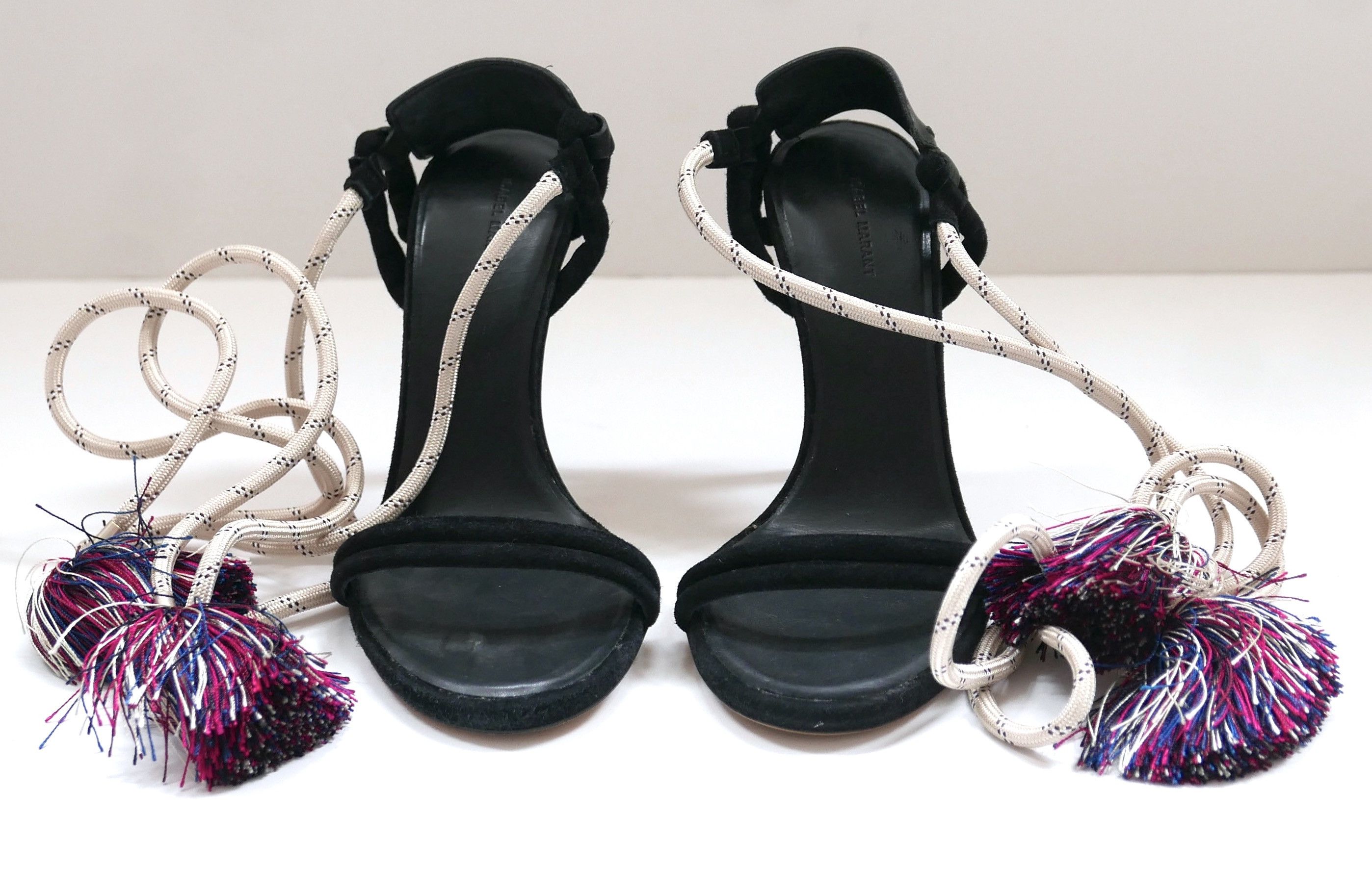 image of Isabel Marant Aura Heel Shoesed Sandals in Black, Women's (Size 5)