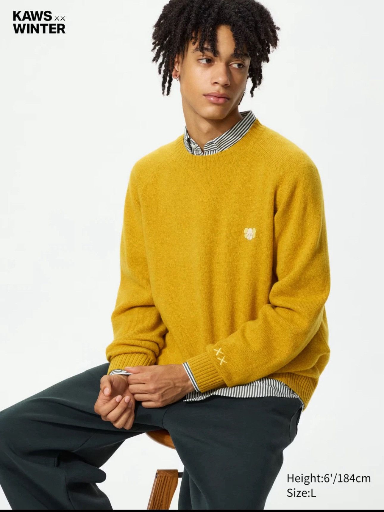 Kaws × Uniqlo Kaws x Uniqlo 2025 Lambswool Crewneck Sweater Yellow Large Size US L / EU 52-54 / 3 - 1 Preview