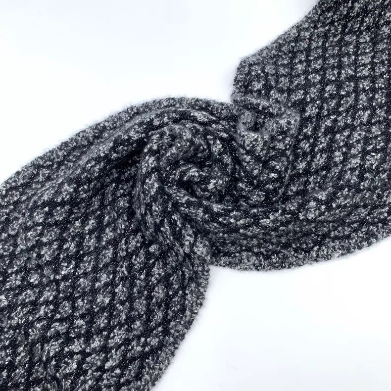 Chanel Chanel Gray diamond double C embroidered cashmere knitted Size ONE SIZE - 8 Thumbnail