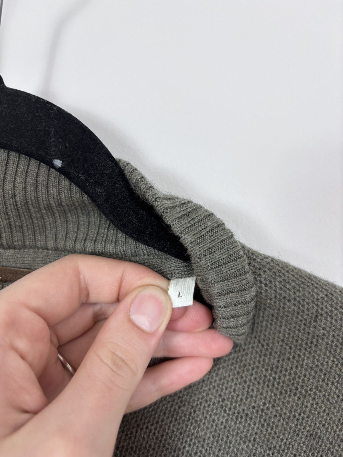 Strenstroms Stenstroms Men’s Khaki Classic Wool Knit 1/4 Zip Sweater Size US S / EU 44-46 / 1 - 9 Thumbnail
