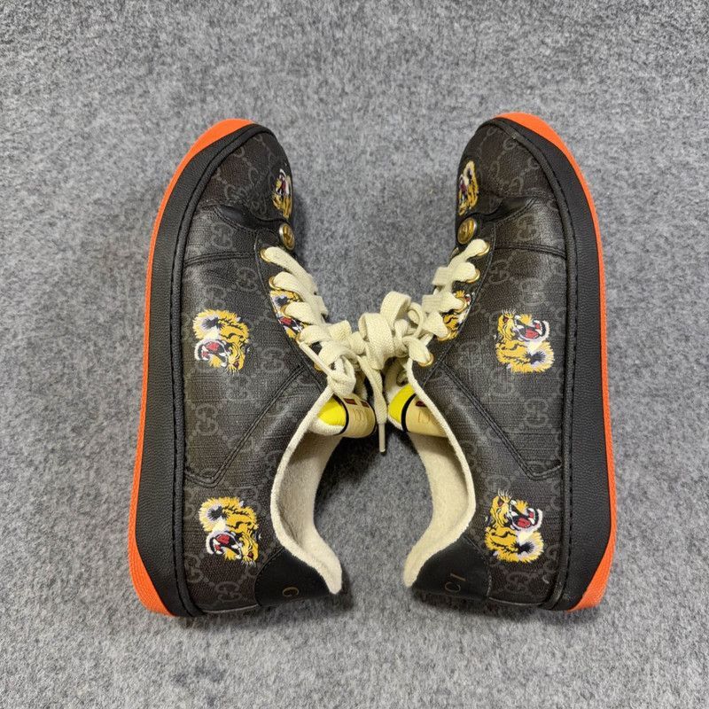 Gucci Gucci Screener Low-Top Sneakers with Tiger Print - Size US 8.5 / EU 41-42 - 7 Thumbnail