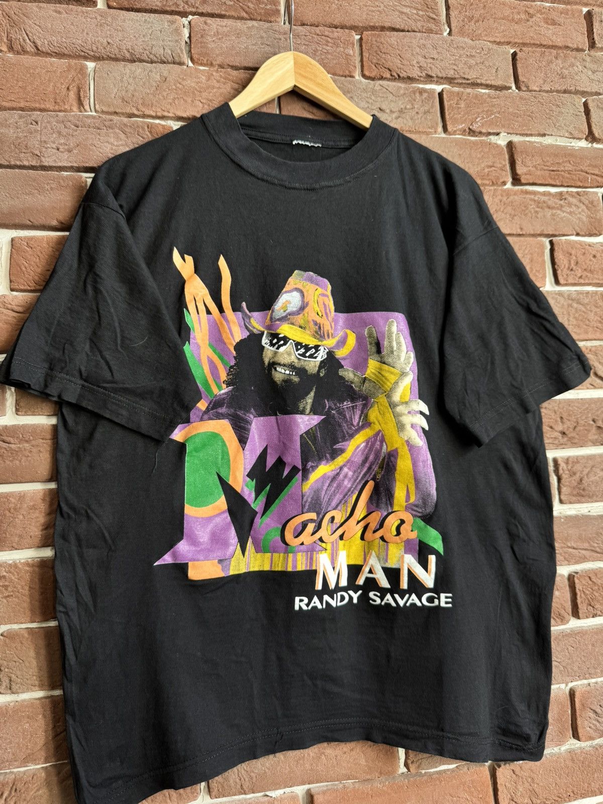 Vintage Rare Vintage 90s Macho Man WWE WWF Wrestling Promo Tee Size US L / EU 52-54 / 3 - 2 Thumbnail