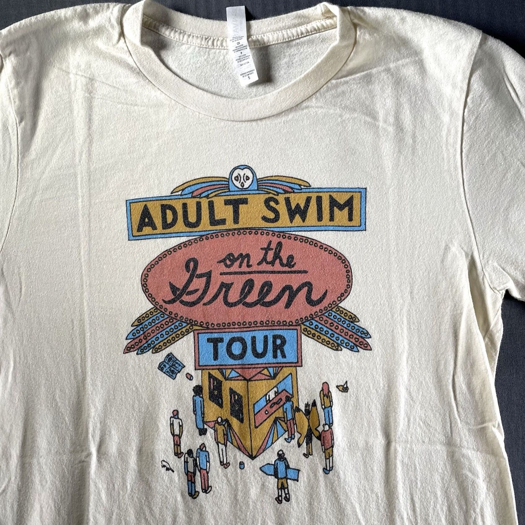 Swims Adult Swim Shirt Men Small On The Green Tour SDCC Comic Con Shirt Mens S Beige Comics Tour Shirt Size US S / EU 44-46 / 1 - 2 Thumbnail