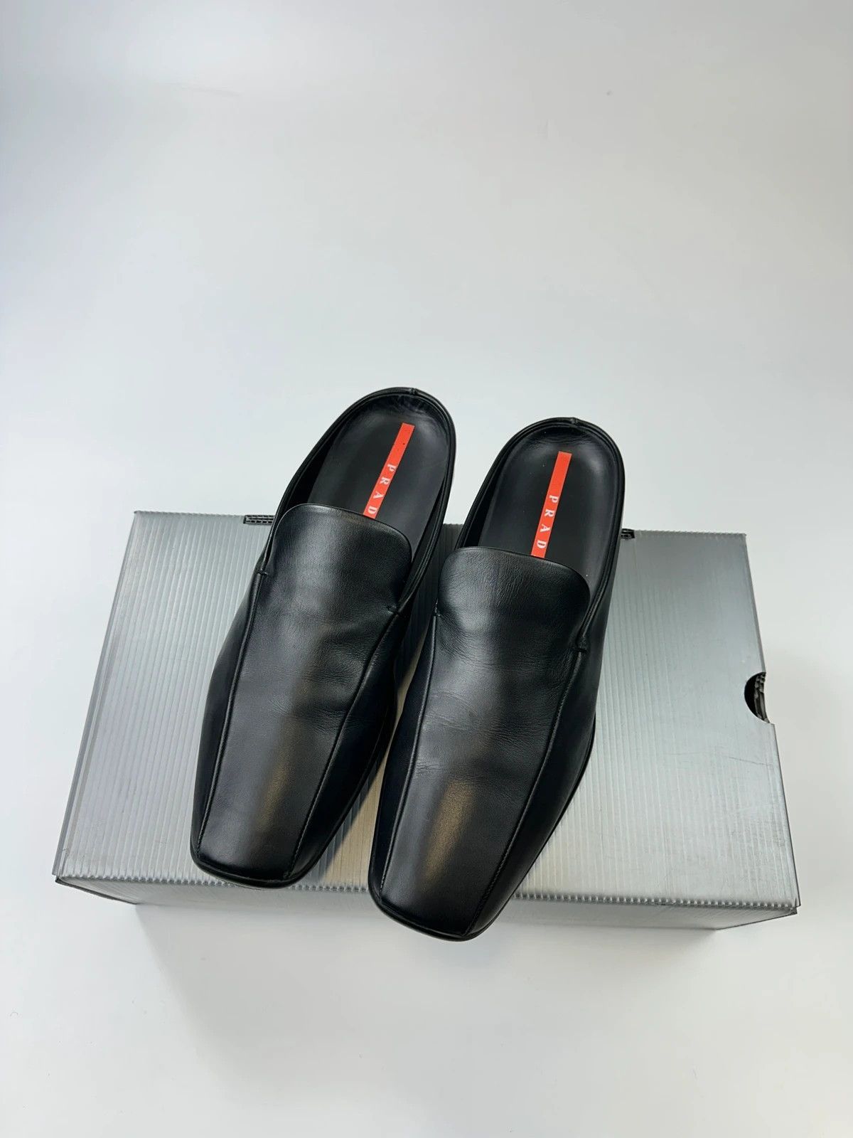 Prada Prada Sport 00’s Black CalfSkin Leather Flat Mules Shoes Size US 10 / EU 43 - 2 Thumbnail