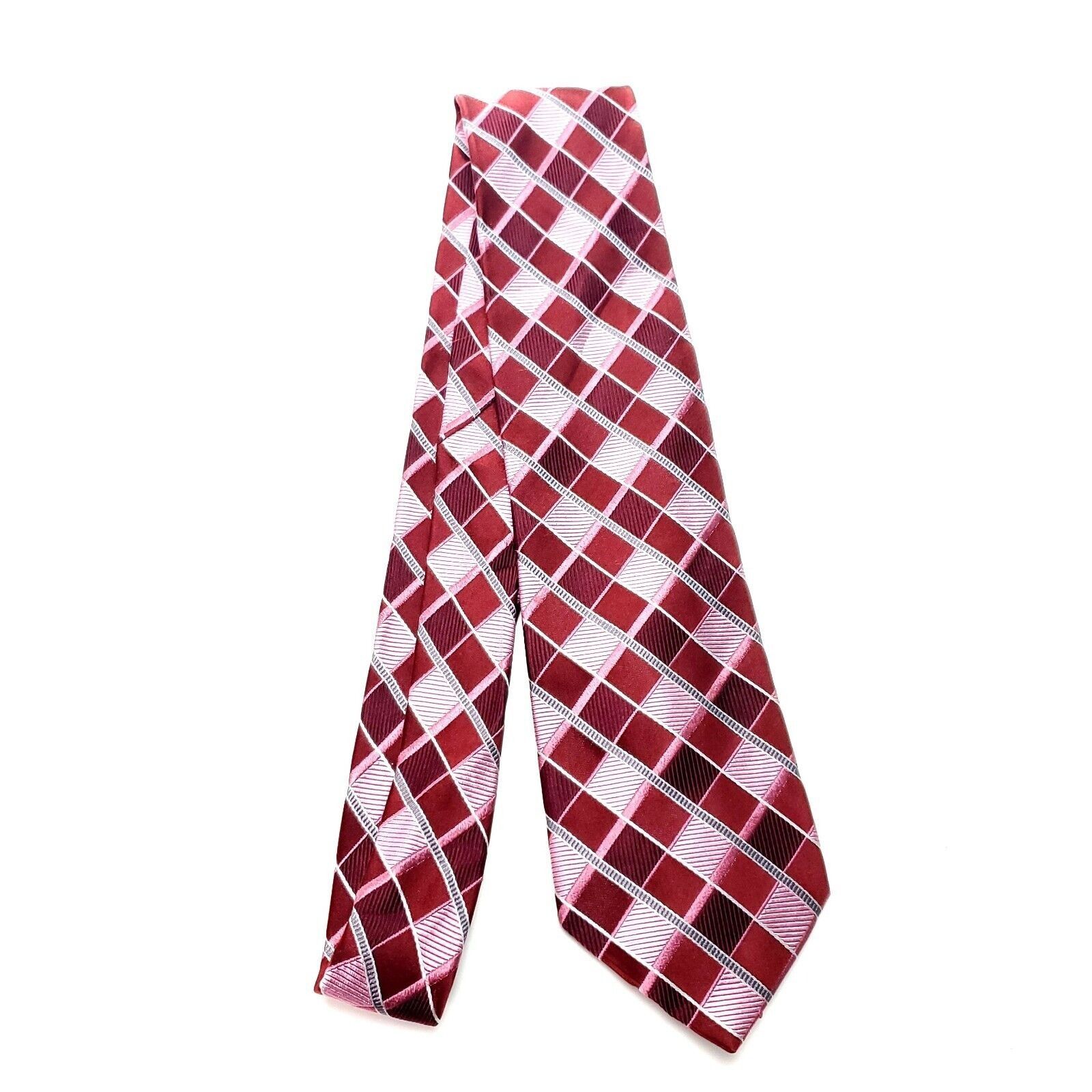 Michael Kors Michael Kors Red Silk Tie Woven Check Size ONE SIZE - 7 Thumbnail