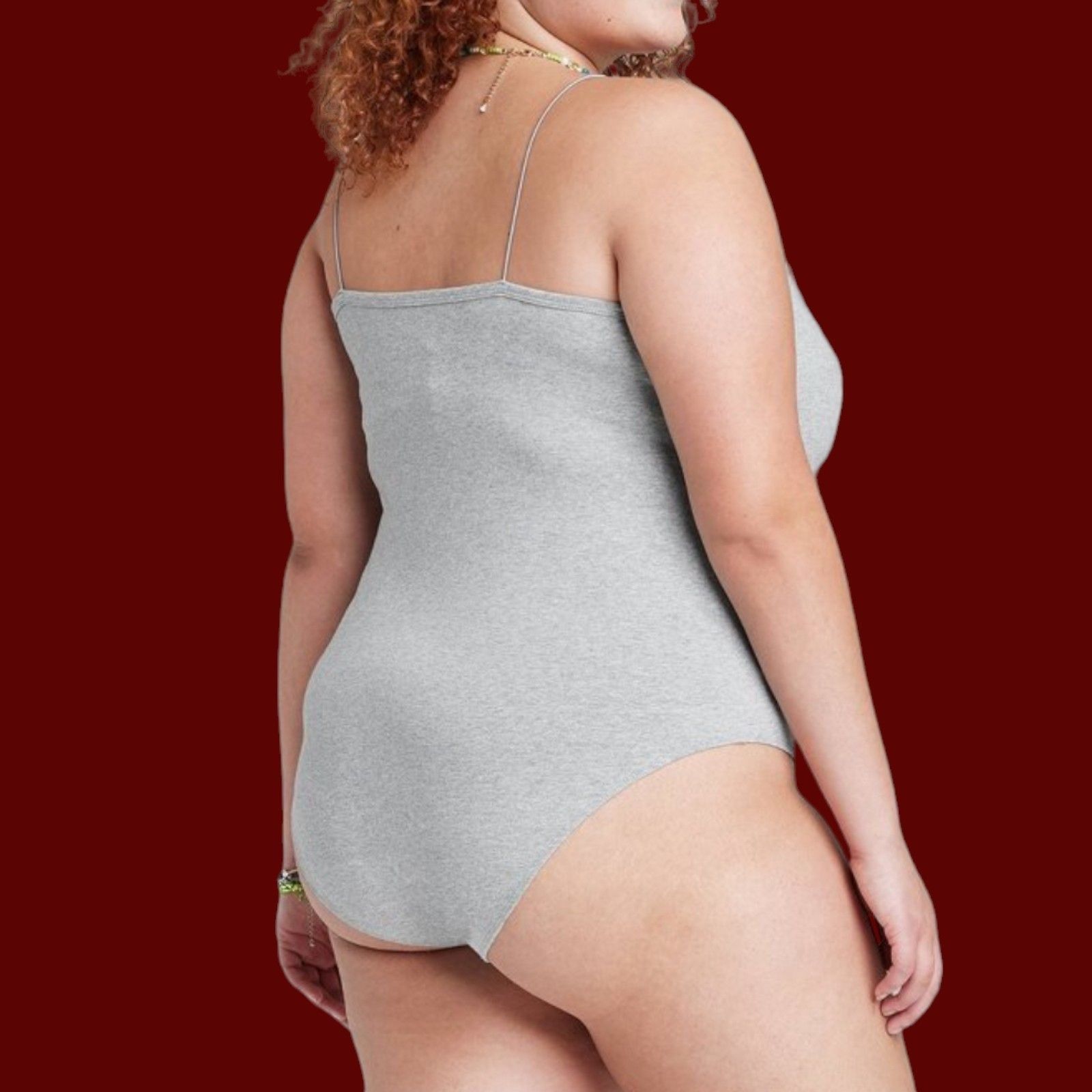 Other Wild Fable - Women's Spaghetti Strap Bodysuit - Gray - Extra Size ONE SIZE - 2 Thumbnail
