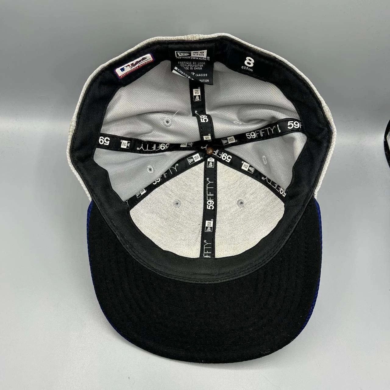 New Era Los Angeles LA Dodgers Hat Men 8 Gray Blue Fitted Cap Size ONE SIZE - 2 Thumbnail