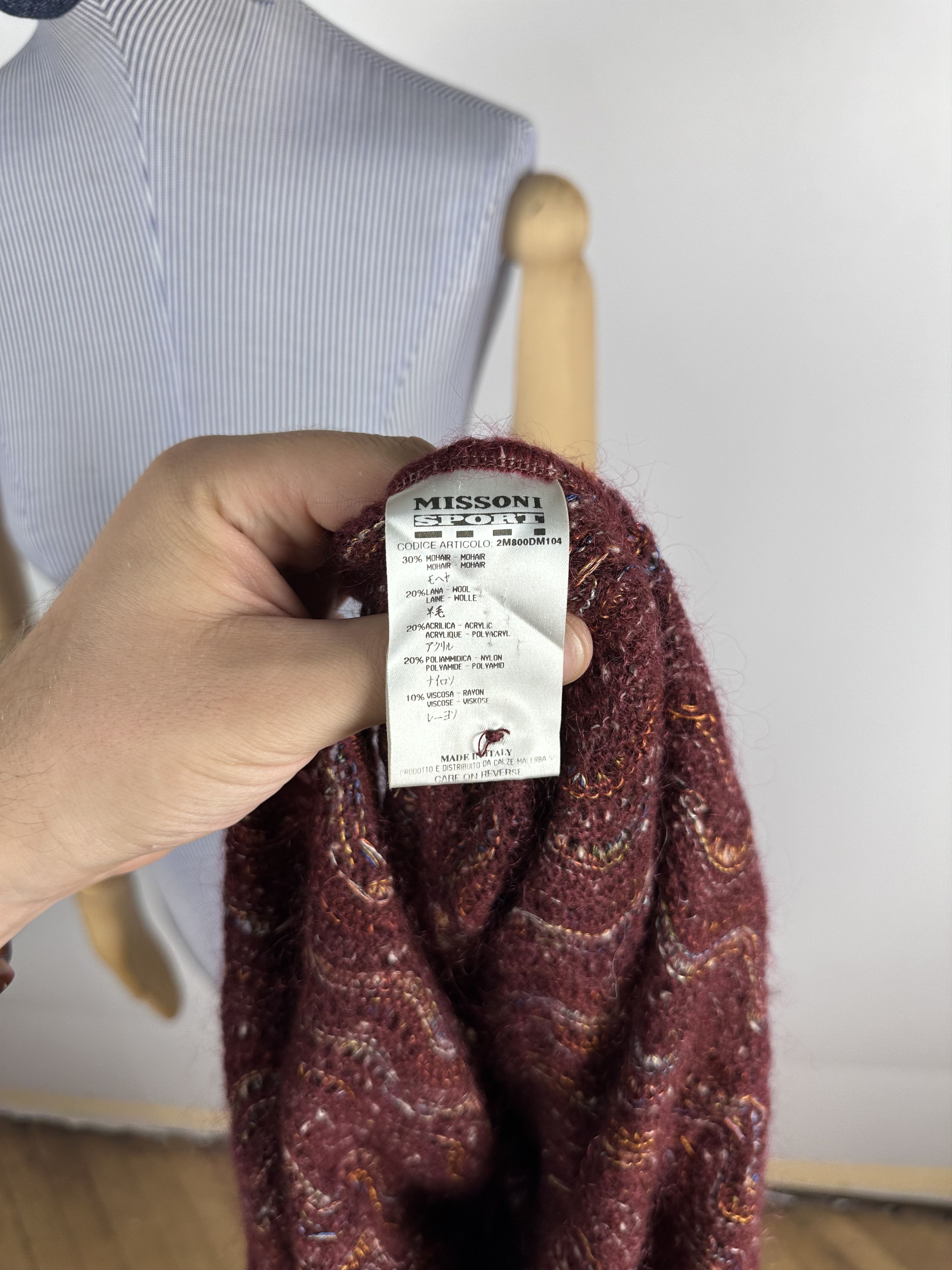 Missoni × Vintage Vintage Missoni Sport Long Cardigan Sweater Wool Mohair 42 Size M / US 6-8 / IT 42-44 - 8 Thumbnail