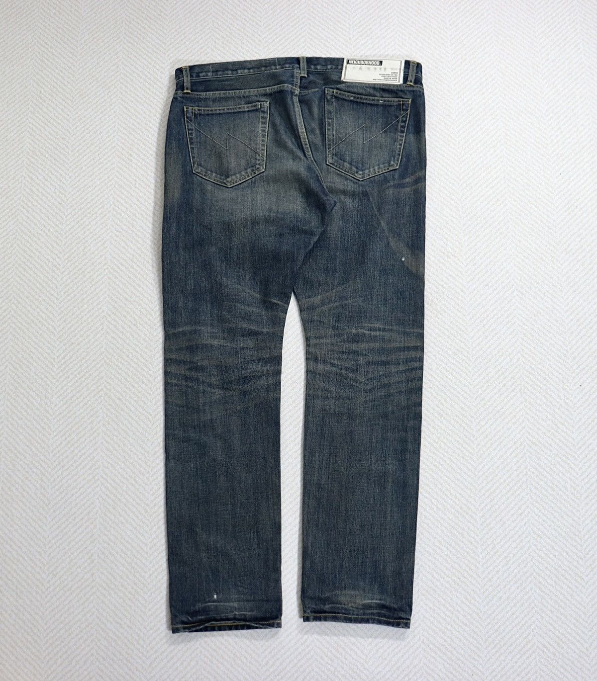 neighborhood deep narrow denim jeans Ｍ Neighborhood Selvedge Jeans Deep Narrow Washed Denim No. 14