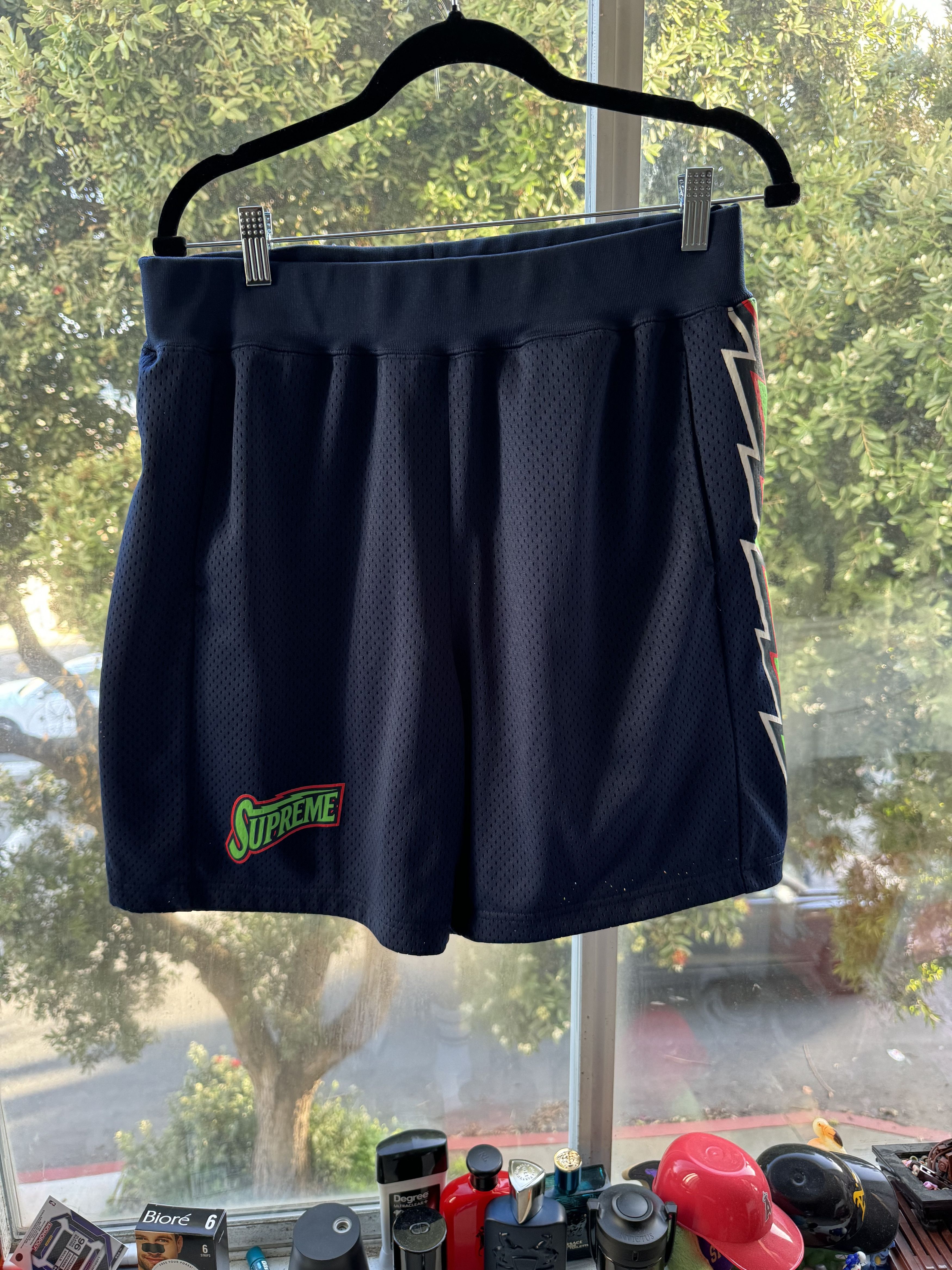 image of Supreme Bolt Basketball Shorts in Navy, Men's (Size 30)