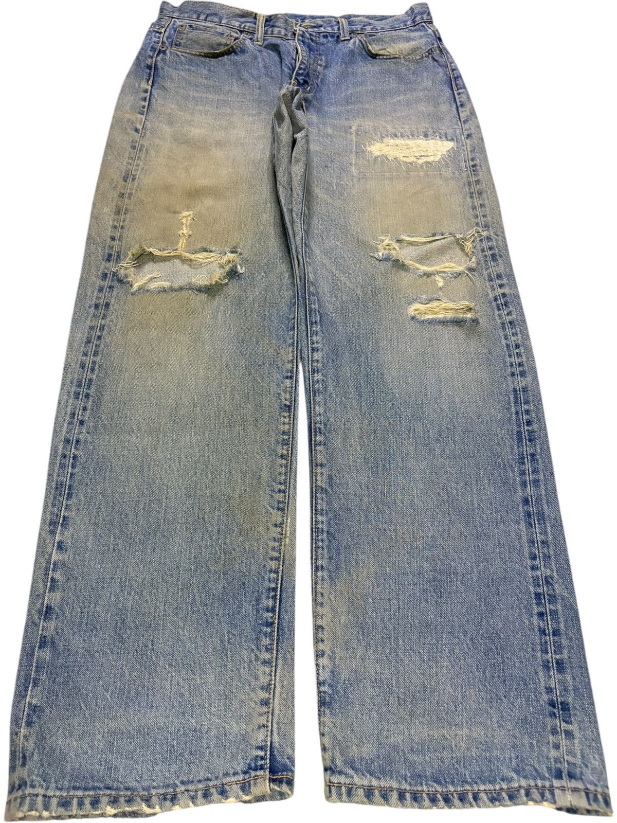 WHIZ LIMITED Vintage Japanese Brand Selvedge Mud Wash Distress Baggy Jean Size US 32 / EU 48 - 2 Thumbnail