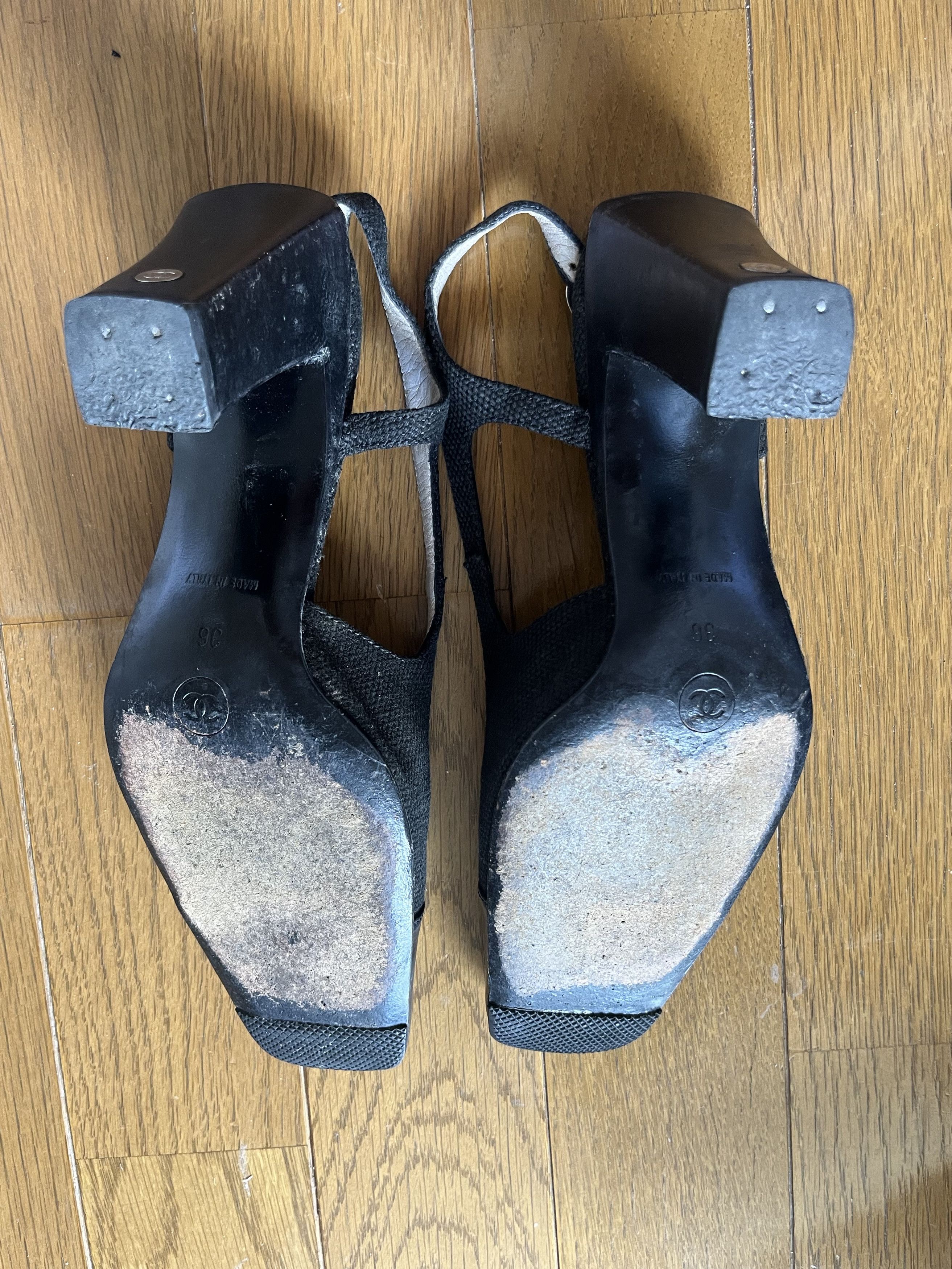 Chanel Chanel black slingback heels Size US 5 / IT 35 - 8 Thumbnail