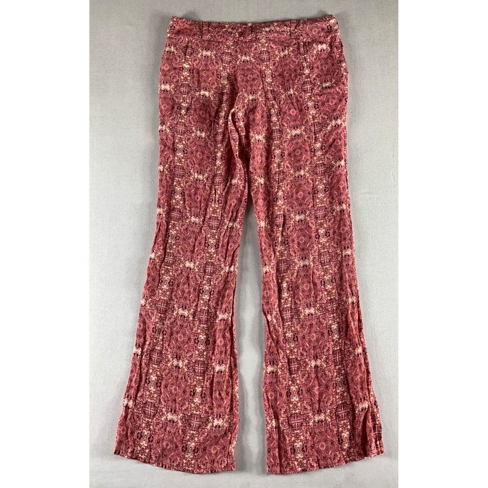 For Love & Lemons FOR LOVE AND LEMONS Pants Women XS Red Paisley Rayon Lightweight Dress Pants Size 26" / US 2 / IT 38 - 2 Thumbnail