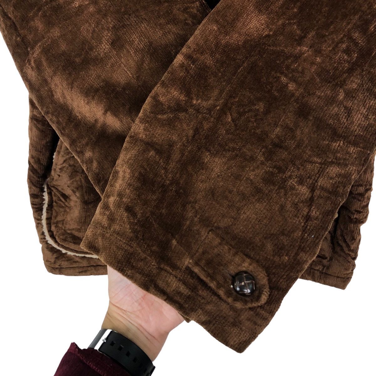 Japanese Brand 🔥90’s RARE EAST WOODS JEANING VELVET JACKET MINK FUR LINING Size US L / EU 52-54 / 3 - 11 Thumbnail
