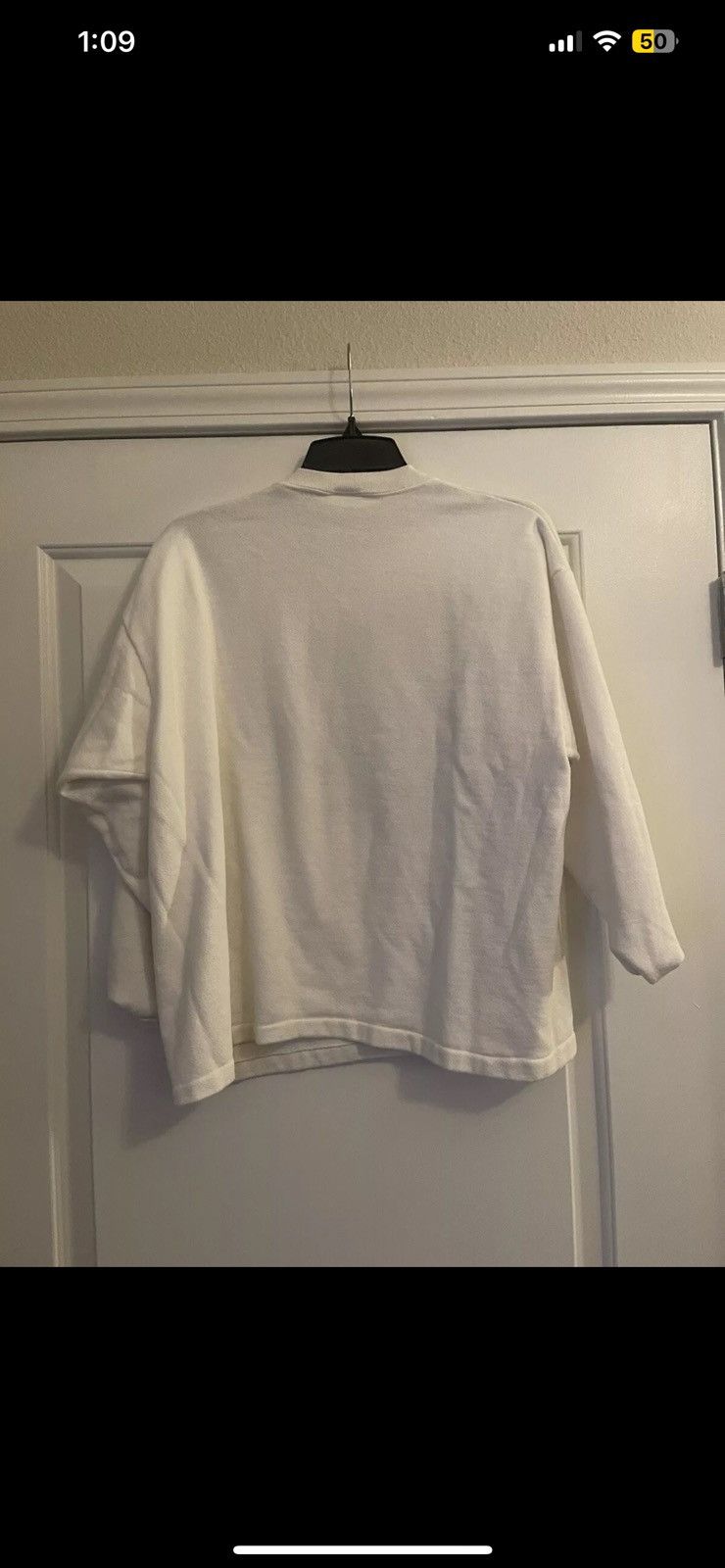 Guess × Vintage 1989 GUESS ? Sweatshirt vtg White Mock neck New York Paris Size ONE SIZE - 5 Thumbnail