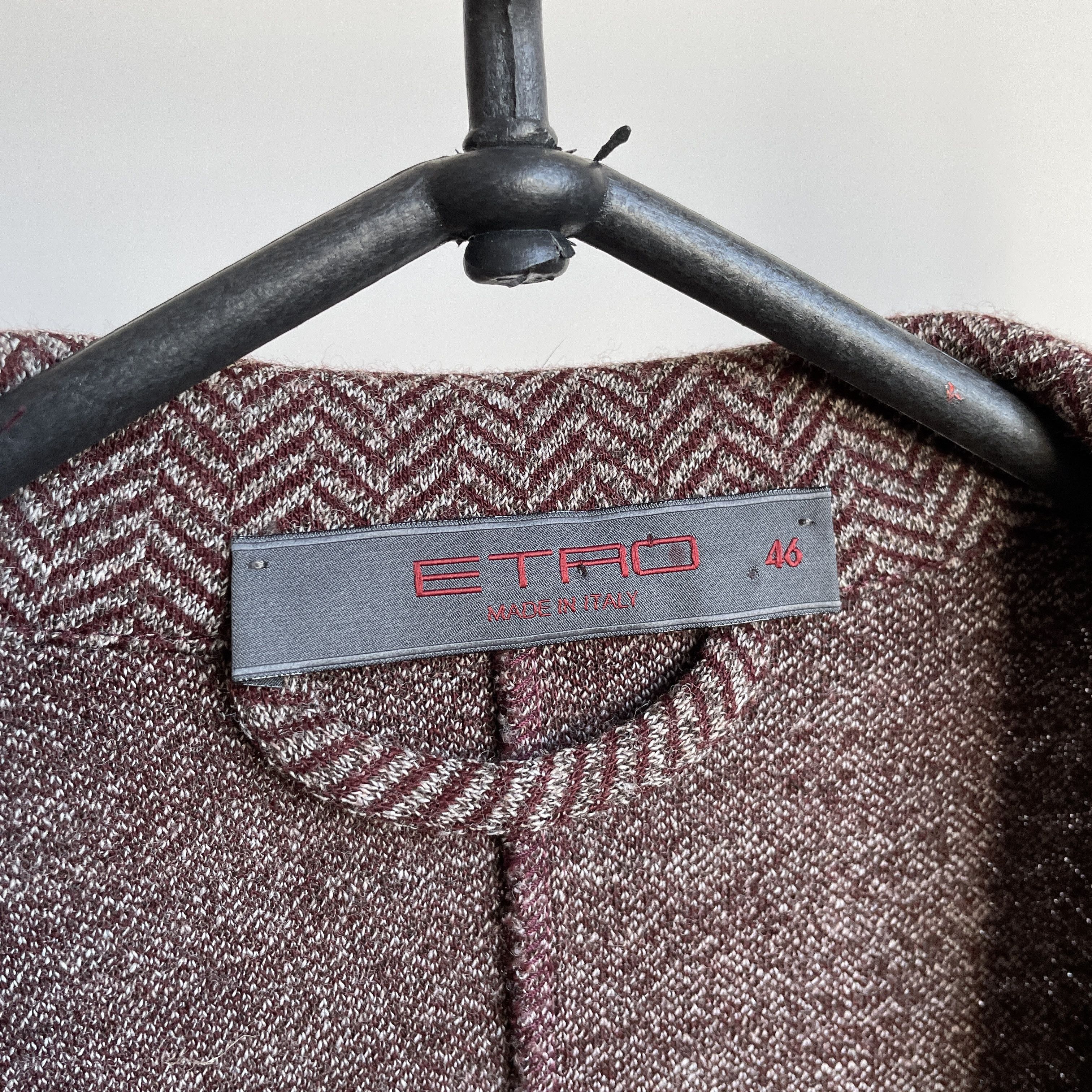 Etro Etro Wool Blend Unlined Herringbone Womens Blazer Size 46 Size L / US 10 / IT 46 - 6 Thumbnail