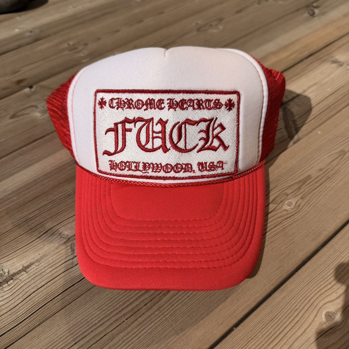 Chrome Hearts Vintage Chrome Hearts Trucker Fuck Hollywood Hat Size ONE SIZE - 1 Thumbnail