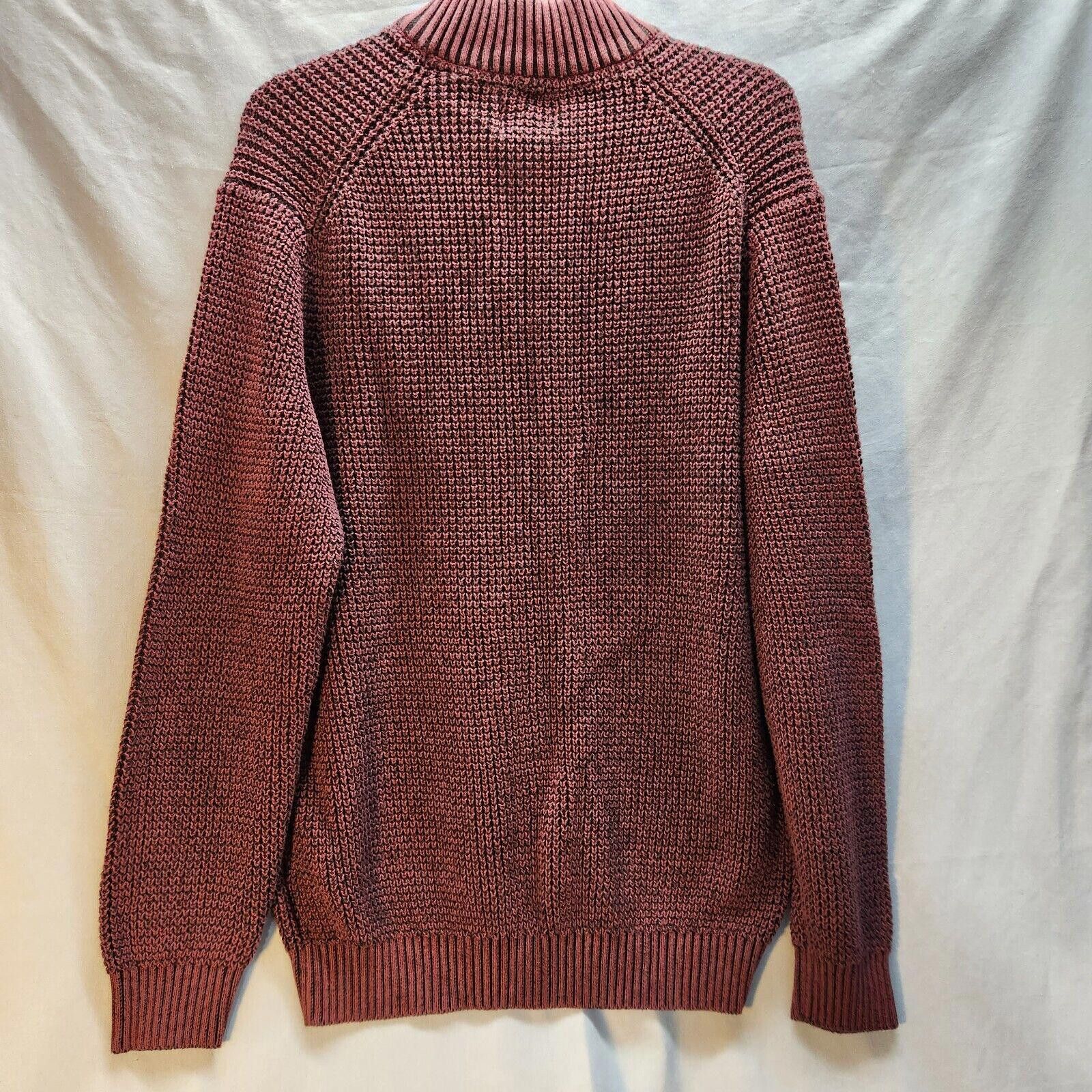 G.H. Bass & Co. G H Bass Mens Knit Quarter Zip Maroon Sweater Size XL Size US XL / EU 56 / 4 - 6 Thumbnail