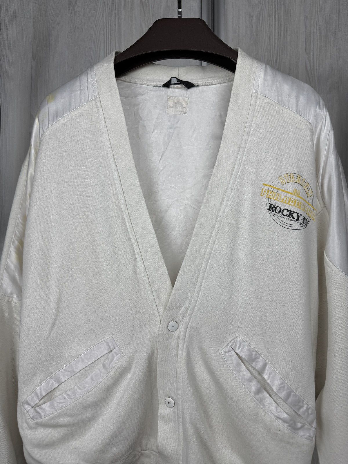 Vintage VNTG 1986 Rocky IV Stadium of Philadelphia Balboa Cardigan Size US S / EU 44-46 / 1 - 3 Thumbnail