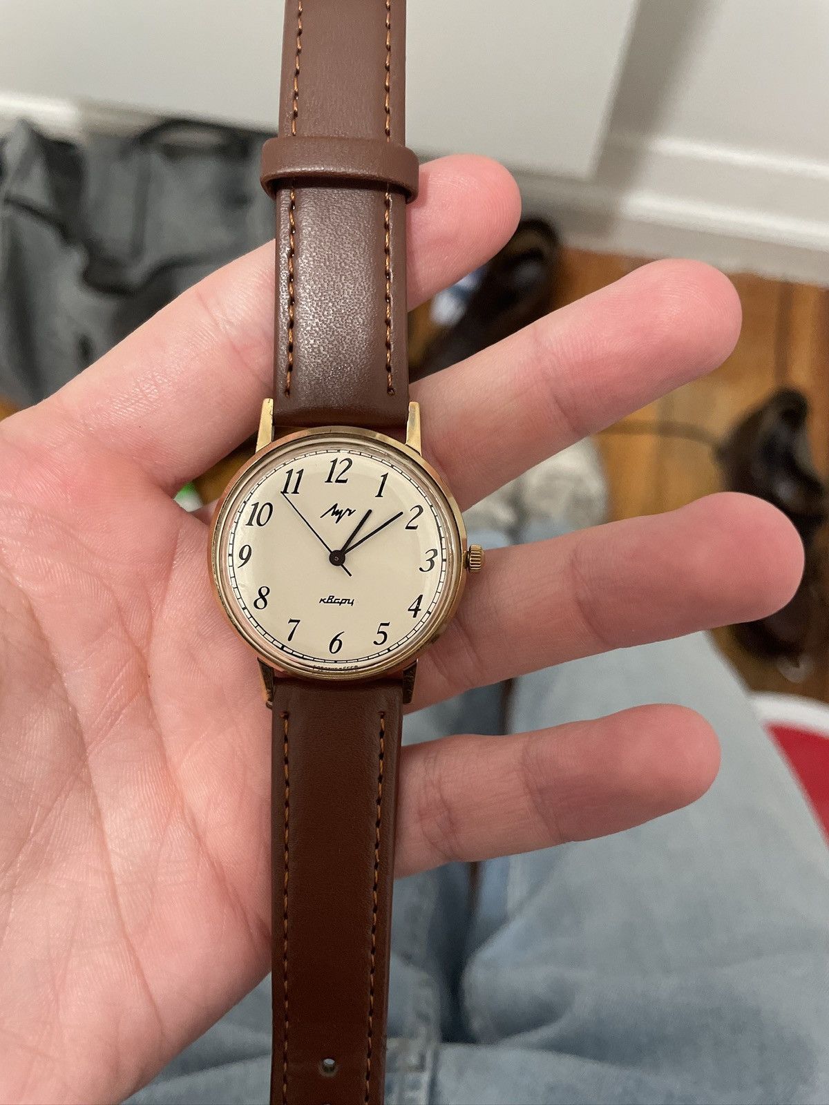 Vintage Vintage Watch Luch Quartz Made USSR Soviet Wristwatch 1980s Size 32 - 1 Preview