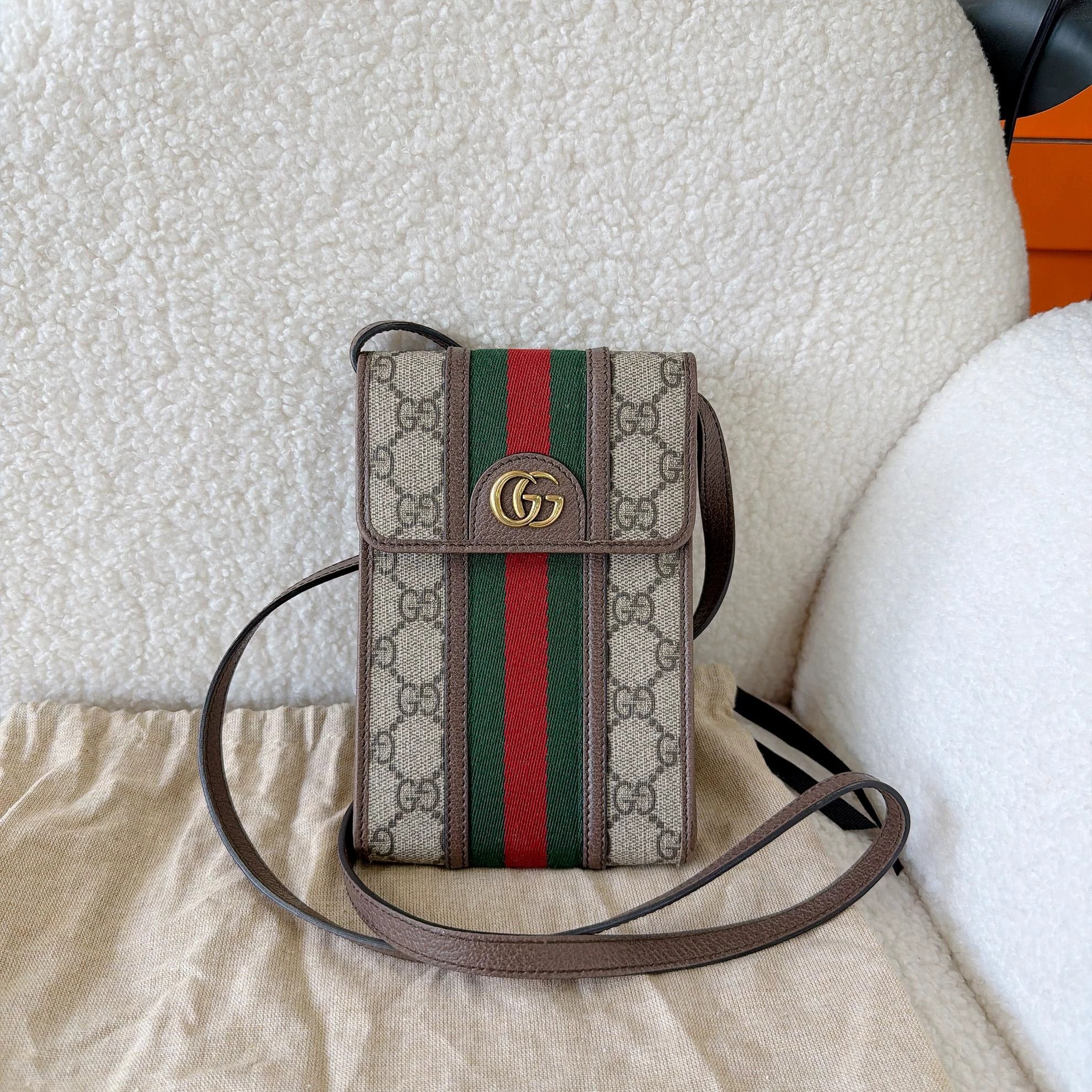 Gucci Gucci Ophidia GG Supreme Phone Crossbody Bag Size ONE SIZE - 1 Thumbnail