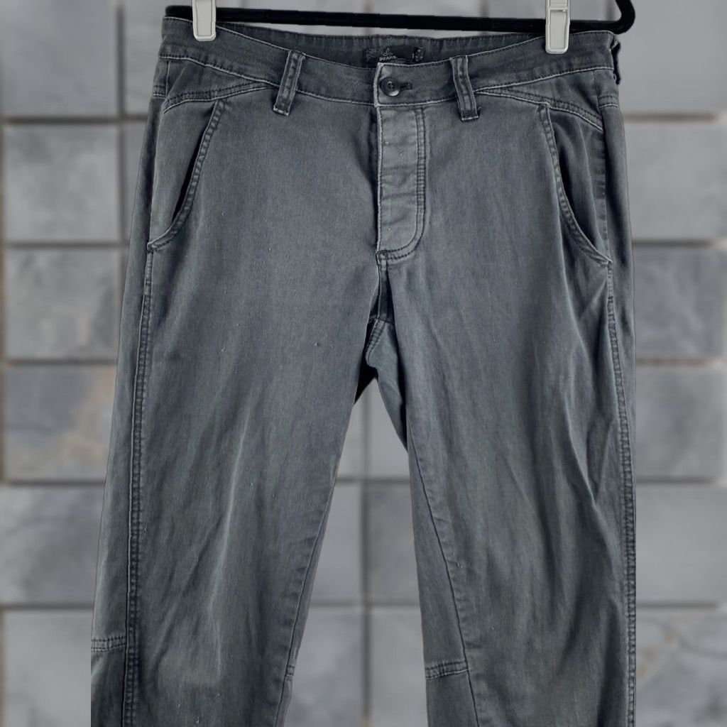 Prana prAna Pants Women 8 Gray Capri Chino Mid-Rise Button-Fly Slash Pockets Dark Size 30" / US 8 / IT 44 - 1 Thumbnail