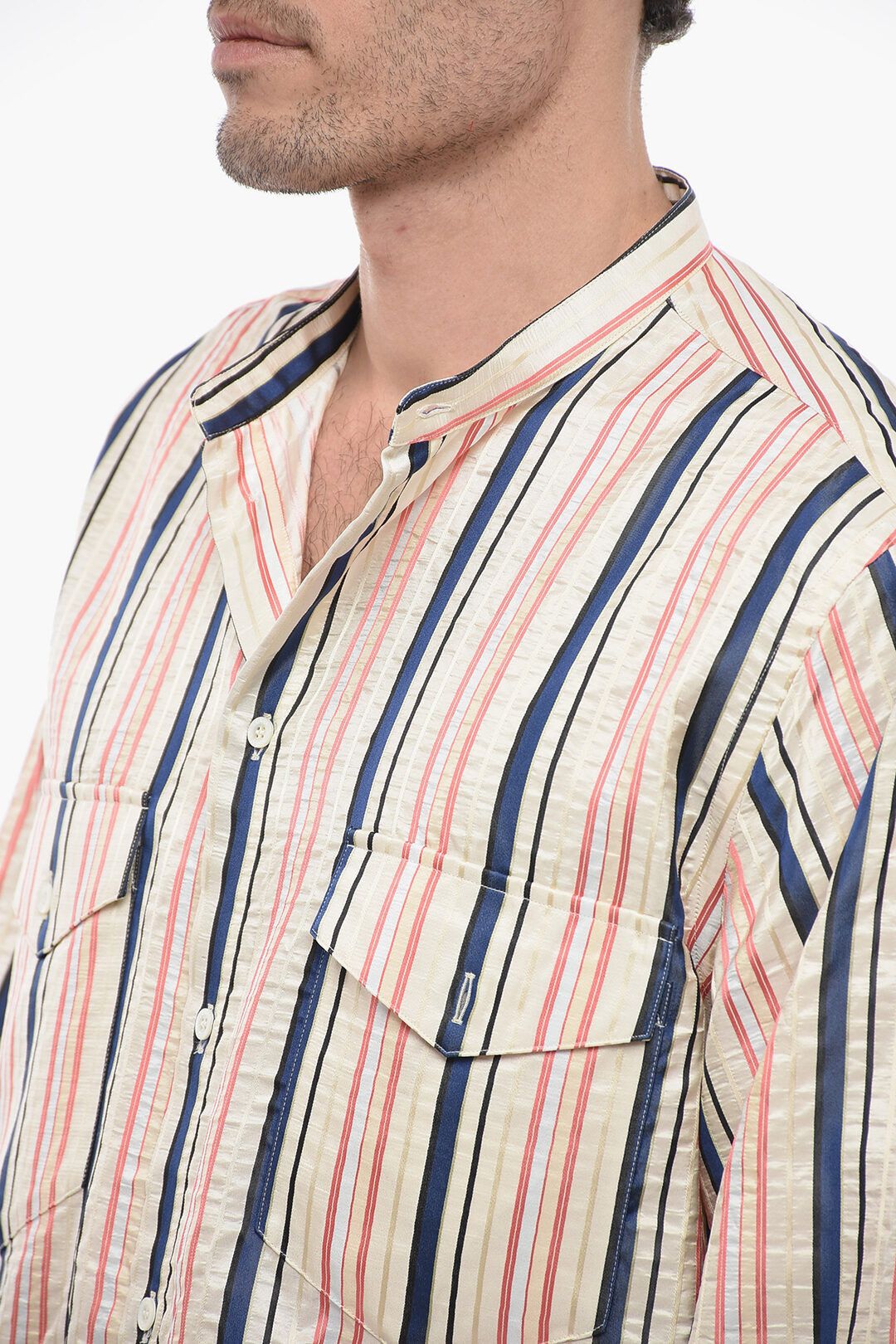 Bally o1y1224 Long Sleeves Patterned Silk Shirt in Multicolor Size US M / EU 48-50 / 2 - 3 Thumbnail