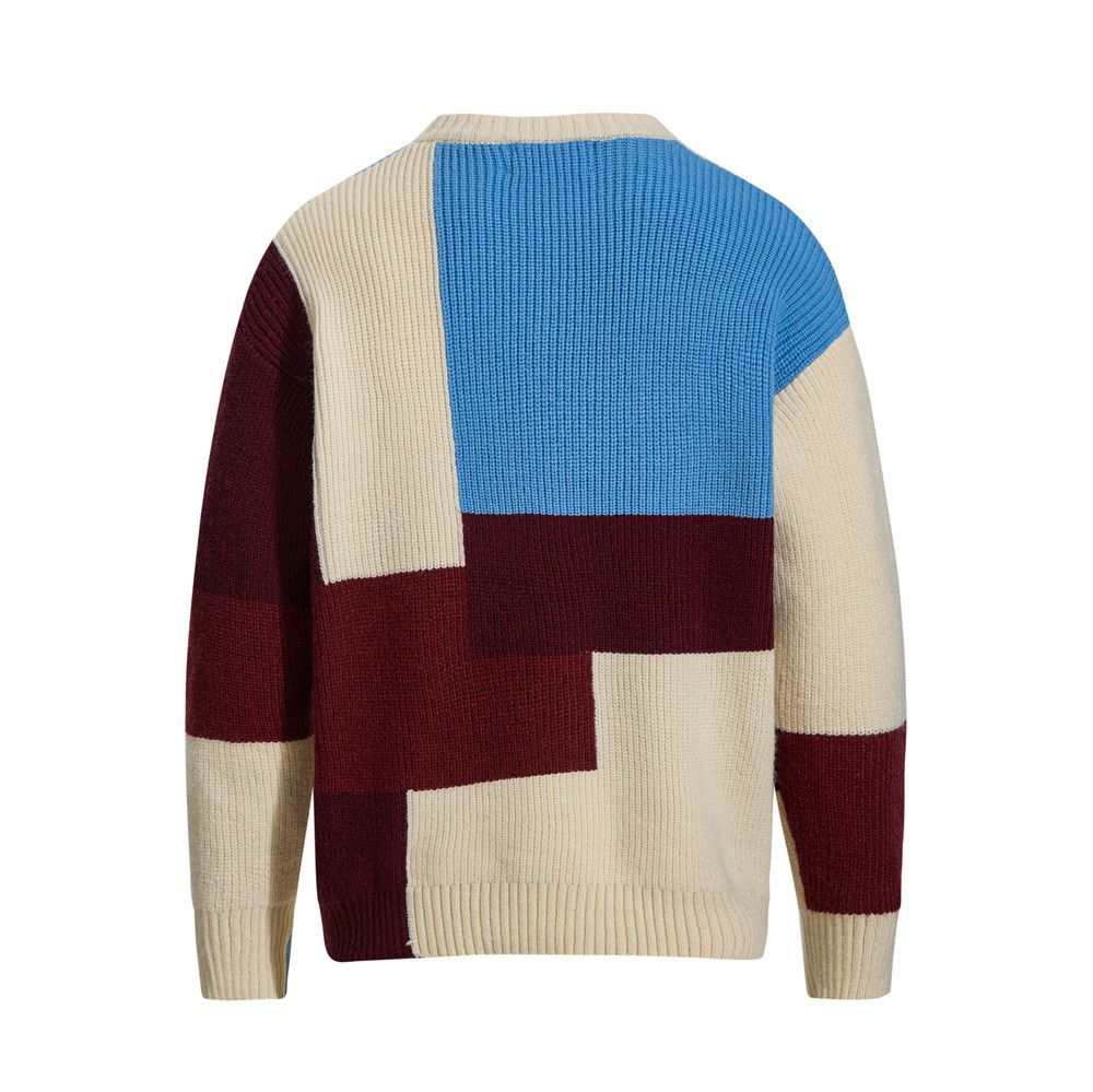 Vintage Men's trendy irregular round neck knitted sweater Size US M / EU 48-50 / 2 - 2 Thumbnail