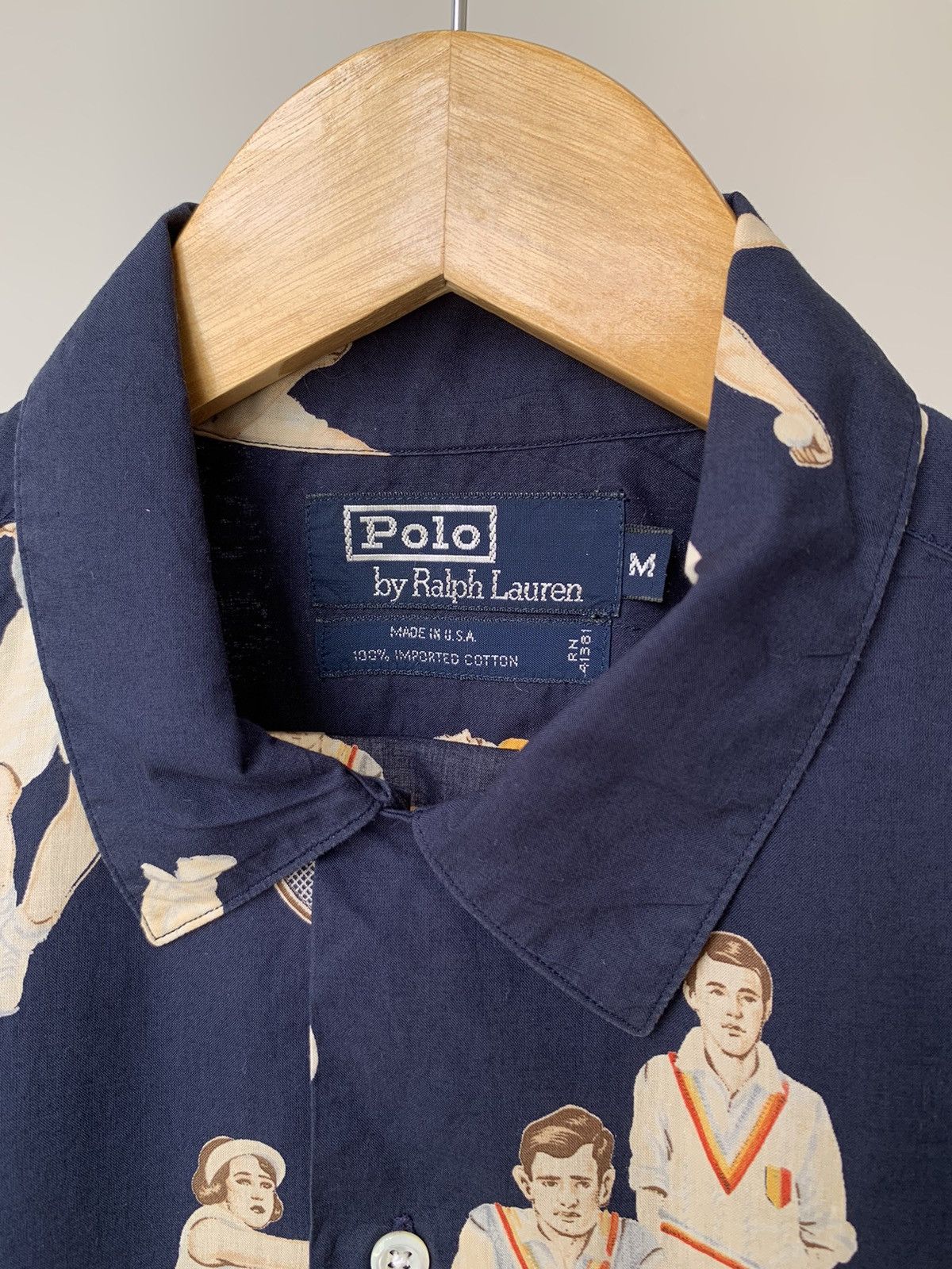 Polo Ralph Lauren Vintage Rare 90s Polo Tennis Overprint Button Ups Shirt Size US M / EU 48-50 / 2 - 3 Thumbnail
