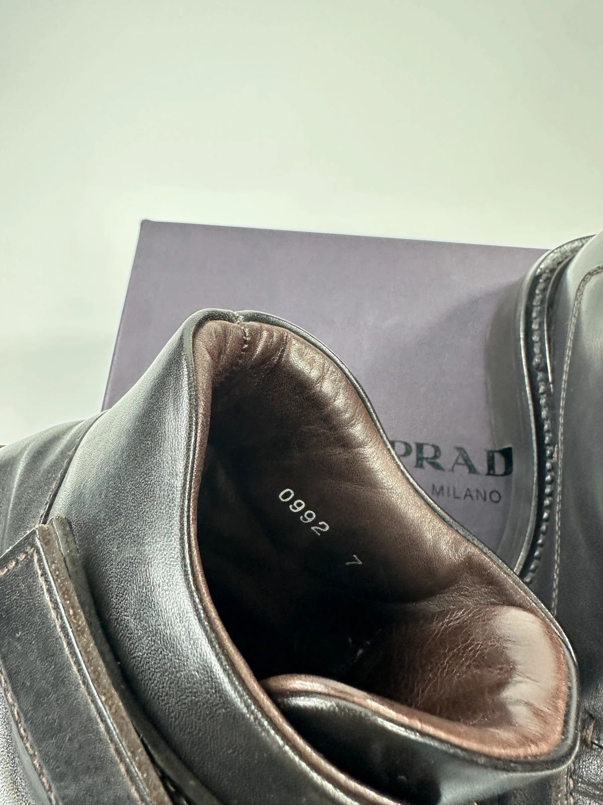 Prada Prada Milano FW1999 Black Leather Square Toe Mid Ankle Boots Size US 9 / EU 42 - 12 Thumbnail