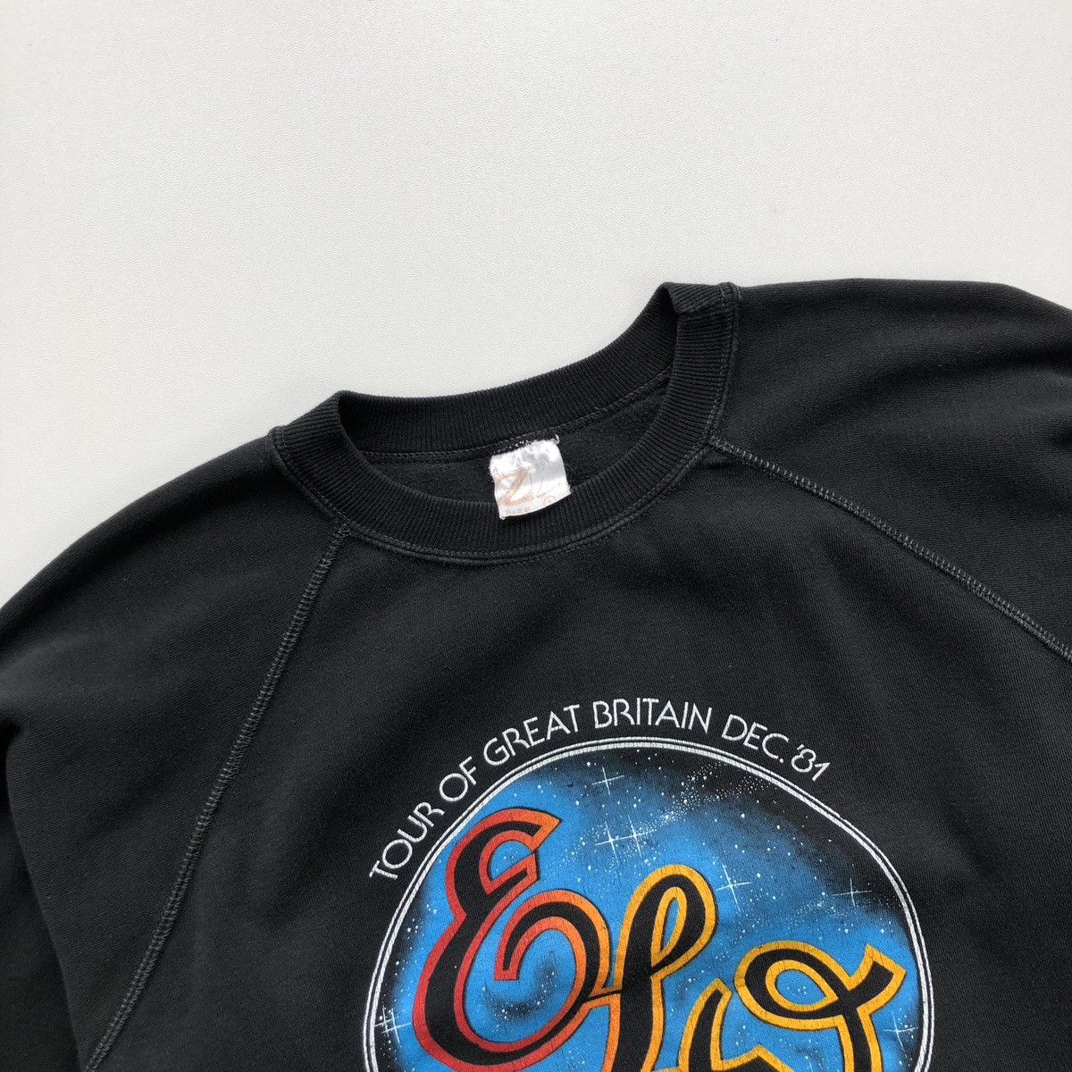 Band Tees × Vintage ELO Time Tour Of Great Britain 1981 Vintage 80’s Sweatshirt Size US S / EU 44-46 / 1 - 2 Thumbnail