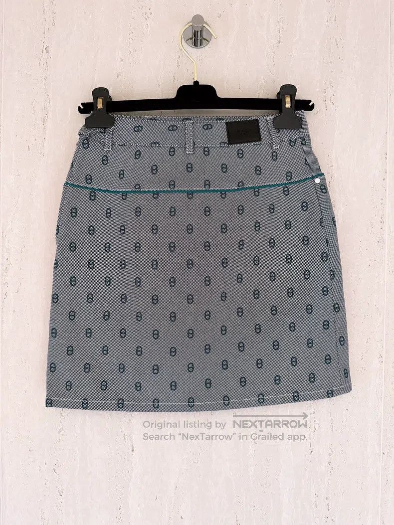 Hermes Hermes Grey-Green Pig Nose Button Skirt Size 42" / US 20 - 2 Thumbnail