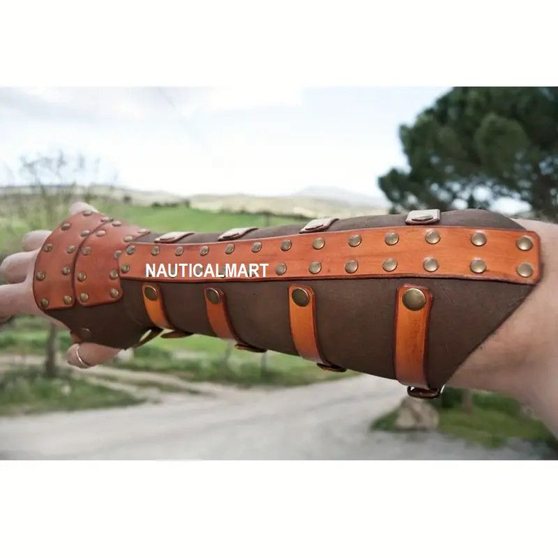 Other Viking Medieval Renaissance Arm Rivet Wrist Guard Size ONE SIZE - 1 Thumbnail
