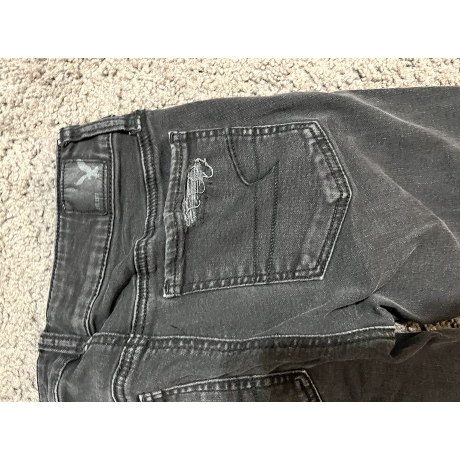 American Eagle Outfitters American Eagle Jeans Size 2 Black Mid Rise Jeggings Super Stretch Size 26" / US 2 / IT 38 - 5 Thumbnail