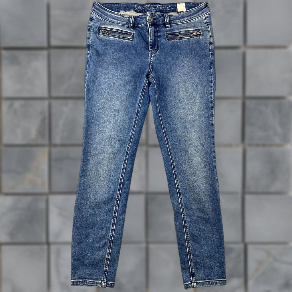Vintage We The Free Jeans Womens 31 Blue Mid-Rise Skinny Ankle Zip Pockets Stretch Denim Jeans Size 24" / US 00 / IT 34 - 1 Thumbnail