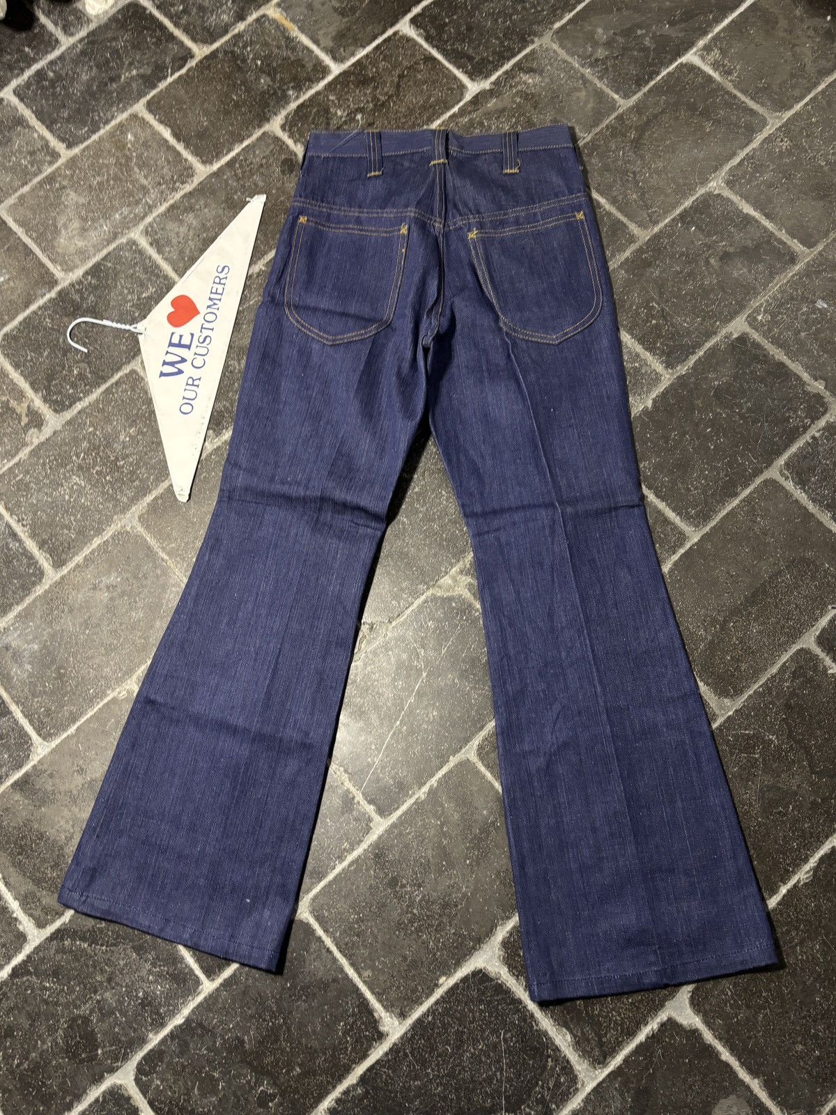 Vintage 1970s Vintage Dark Wash Denim Jeans Golden Horse Flared 70s Size 26" / US 2 / IT 38 - 11 Thumbnail