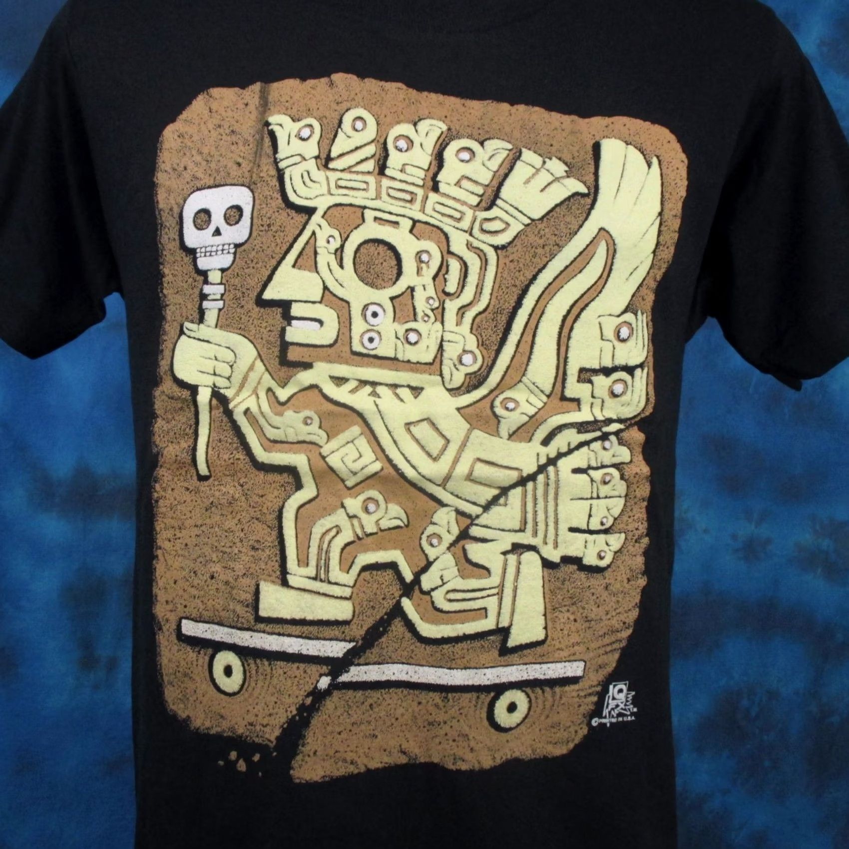 Vintage vtg SUN GOD VIRACOCHA INCA Skateboard T-Shirt SMALL Screen Stars Crew Neck Black 80s 90s Vintage Men Short Sleeve Cotton Polyester Puffy Print Size US S / EU 44-46 / 1 - 3 Thumbnail