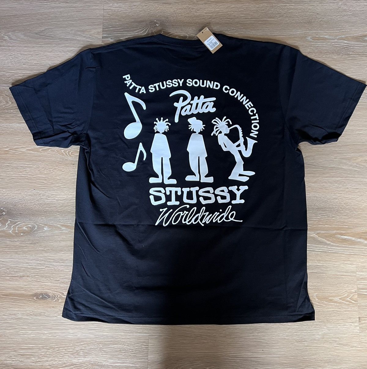 Stussy New Stussy Patta Sound Connection Tee Black Size XL IN HAND | Grailed