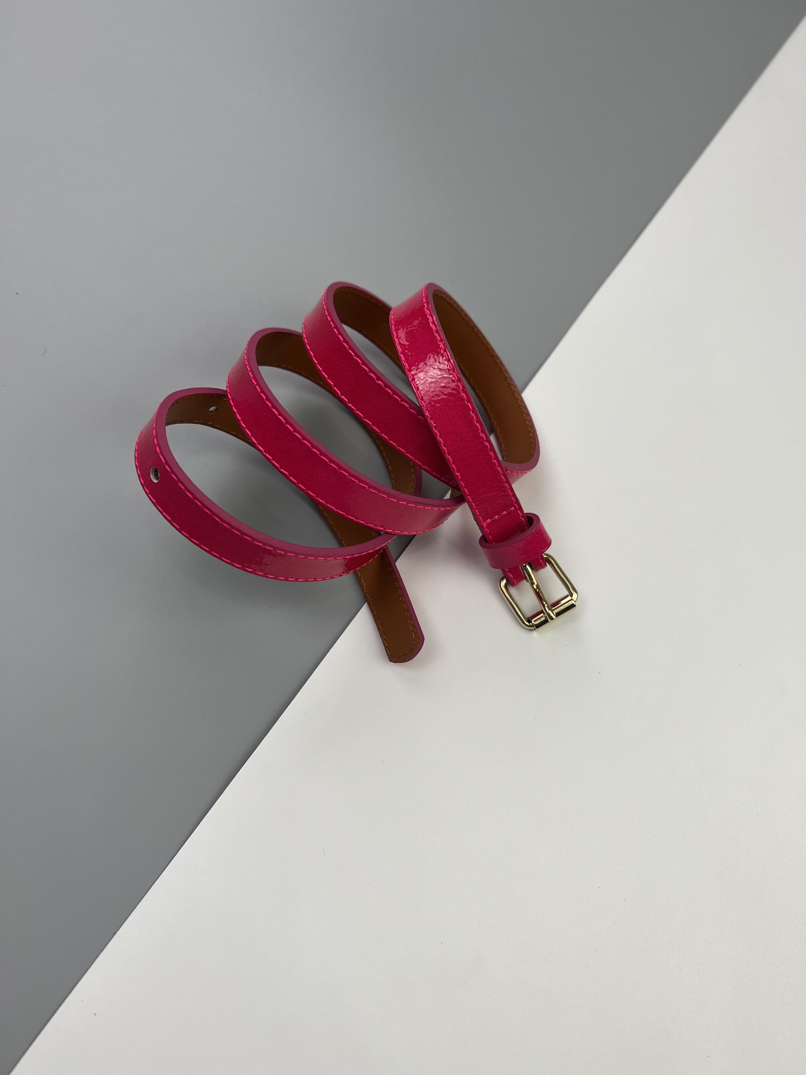 Designer Maison Boinet Pink Leather Belt Size 90/36 Made in France Size ONE SIZE - 1 Thumbnail