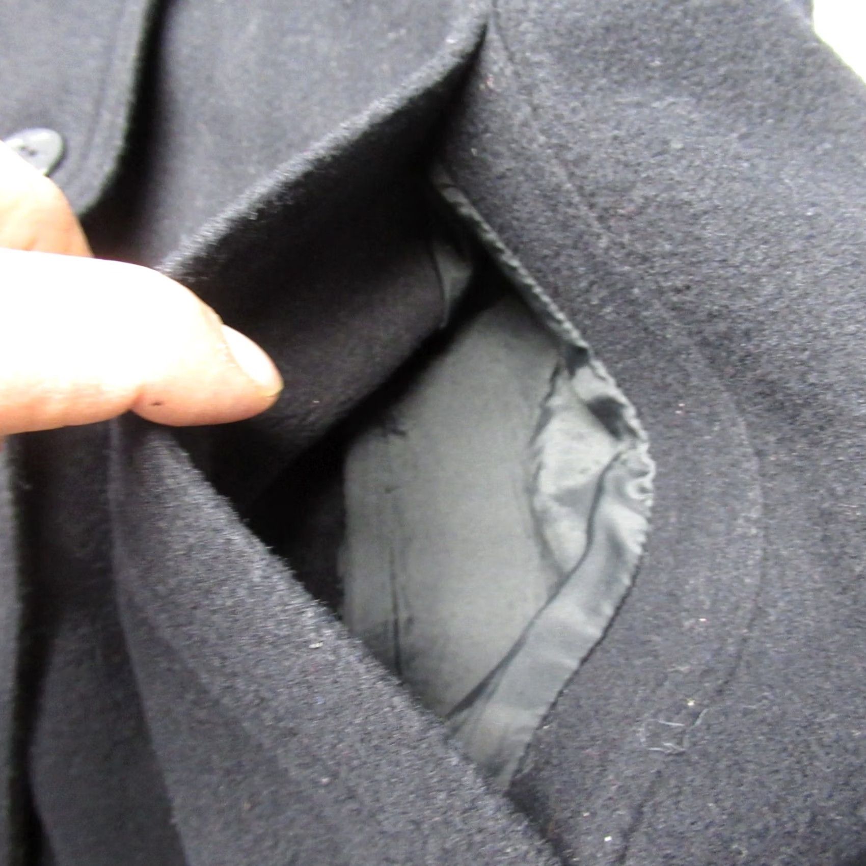 American Eagle Outfitters American Eagle Jacket Pea Coat Medium Black Wool Blend Double Breast Y2K Women Size M / US 6-8 / IT 42-44 - 7 Thumbnail