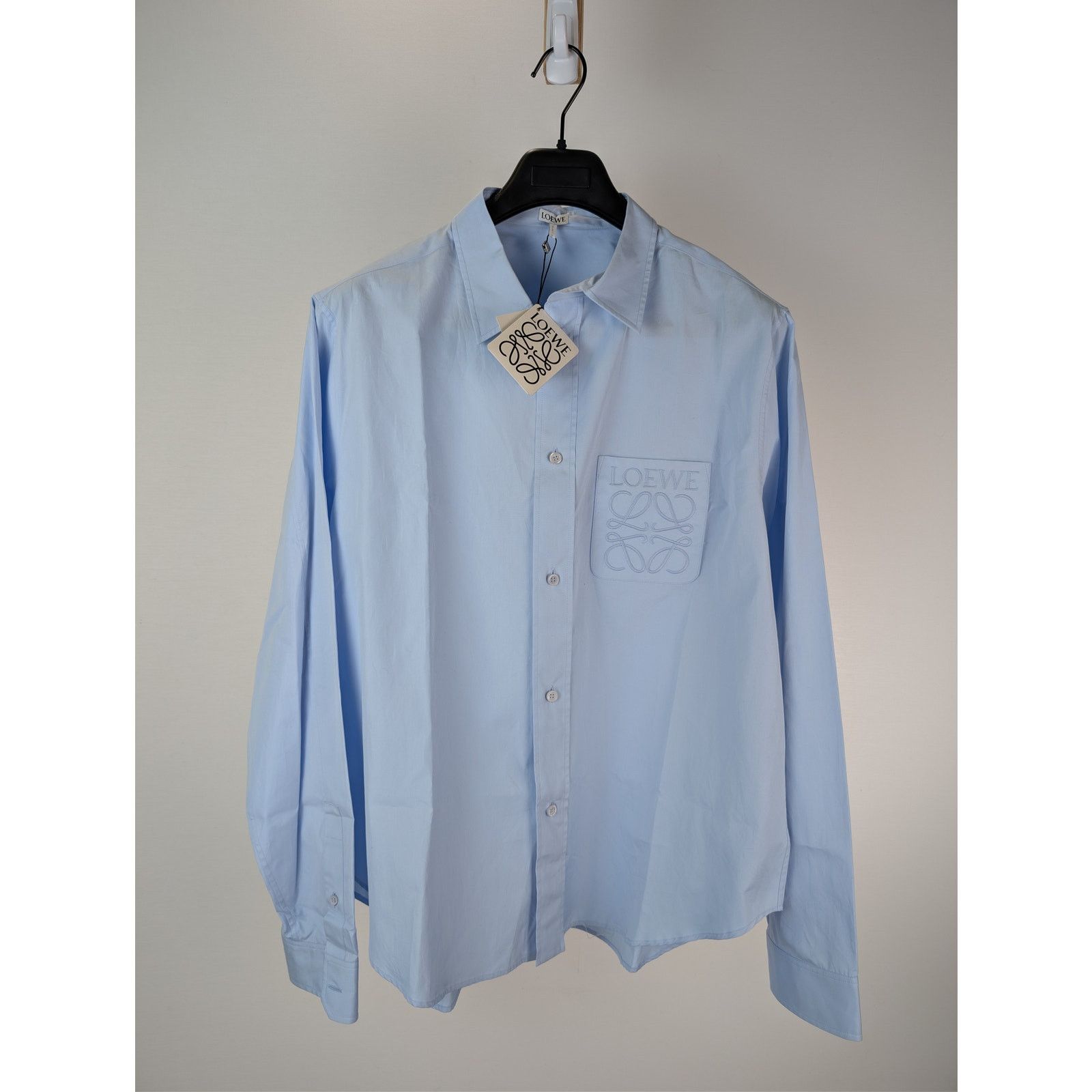 Loewe o1rshd1 Anagram Debossed Shirt in Light Blue Size US M / EU 48-50 / 2 - 9 Thumbnail