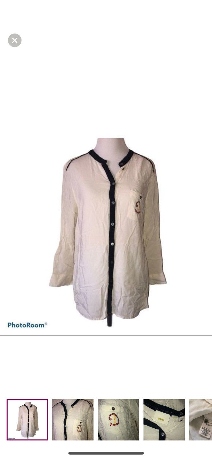 Anthropologie Anthropologie Maeve medium monogram D button blouse Size M / US 6-8 / IT 42-44 - 1 Thumbnail