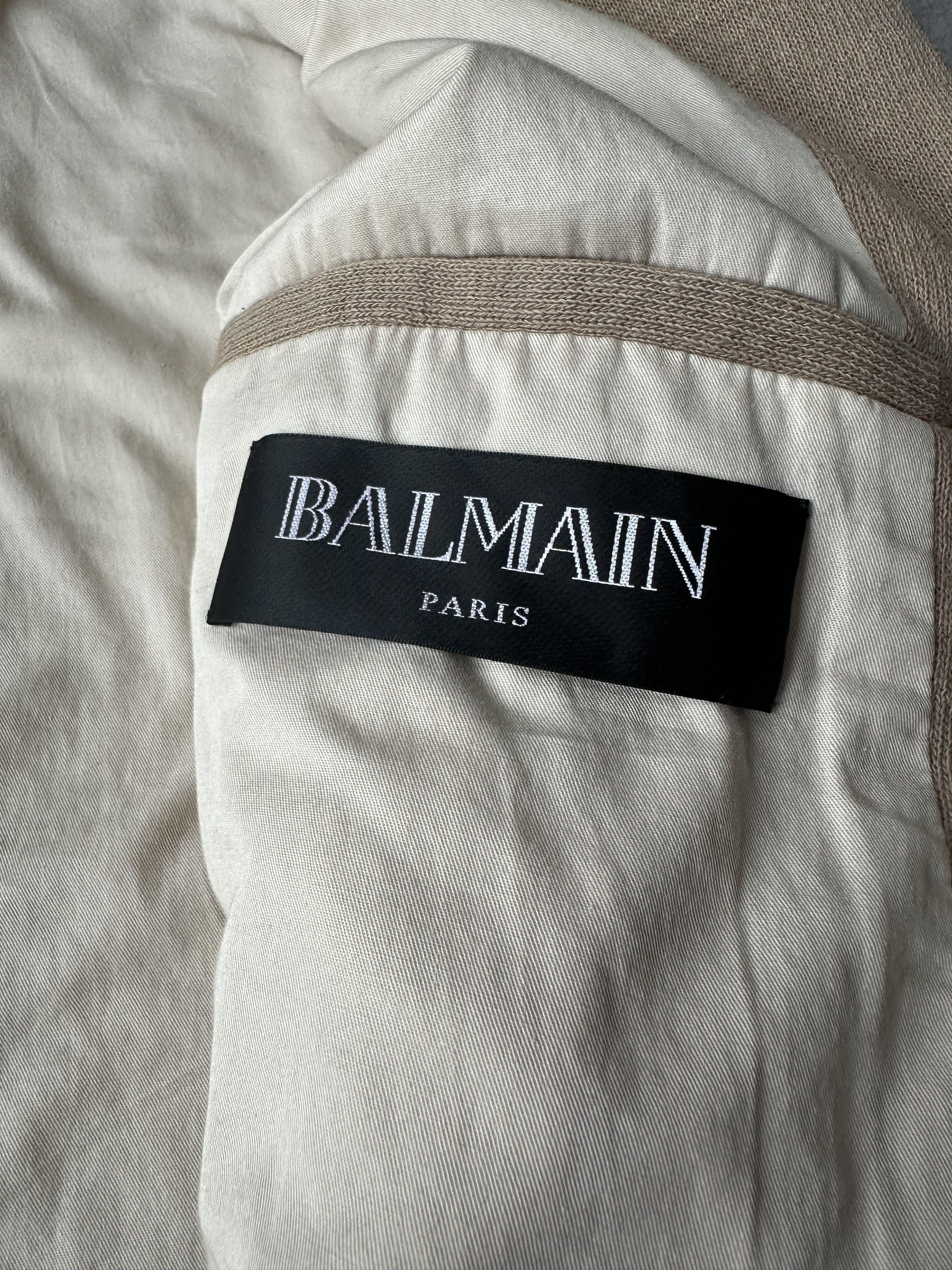 Balmain SS13 Balmain Linen Tan Beige Biker Moto Zip Jacket Size US M / EU 48-50 / 2 - 6 Thumbnail