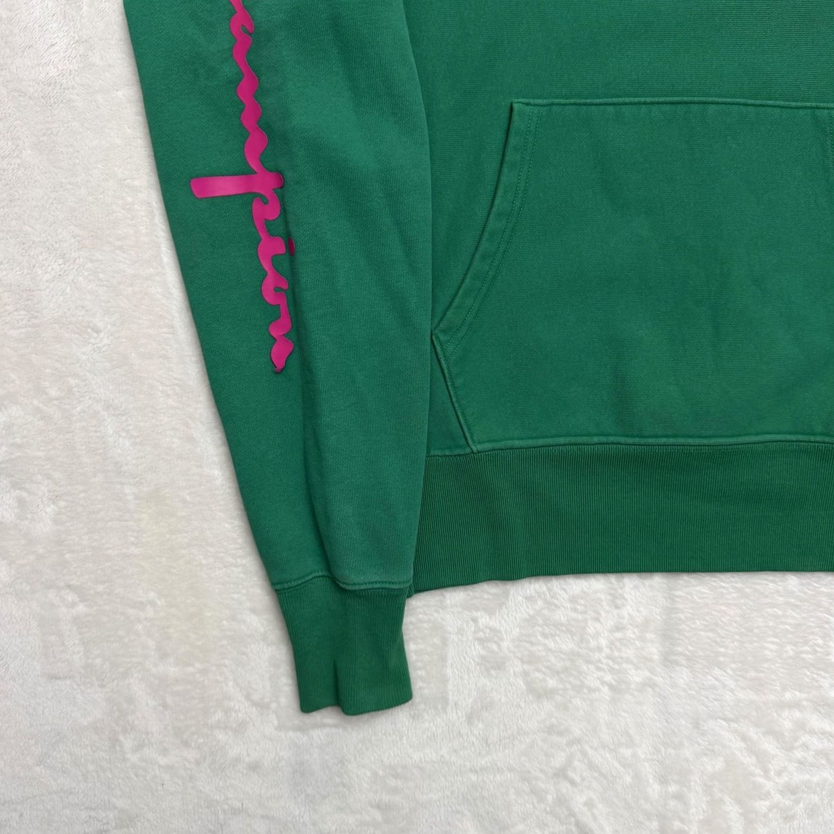 Champion Champion Reverse Weave Hoodie Mens M Green Logo Pullover Sports Graphic Print Regular Fleece Cotton Polyester Size US M / EU 48-50 / 2 - 6 Thumbnail