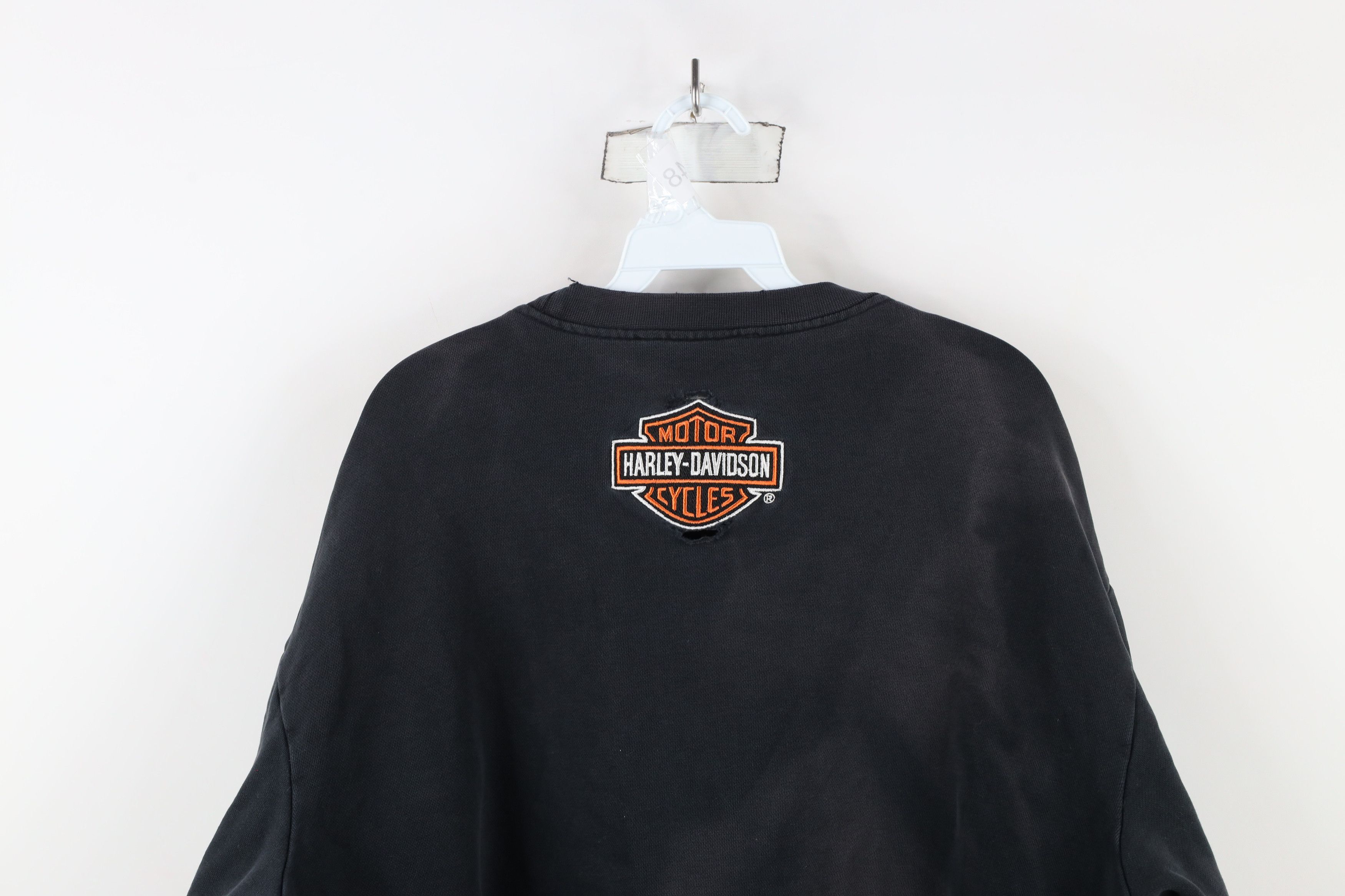 Harley Davidson × Vintage Vintage 90s Y2K Harley Davidson Fire Flames Eagle Sweatshirt Size US XL / EU 56 / 4 - 15 Thumbnail