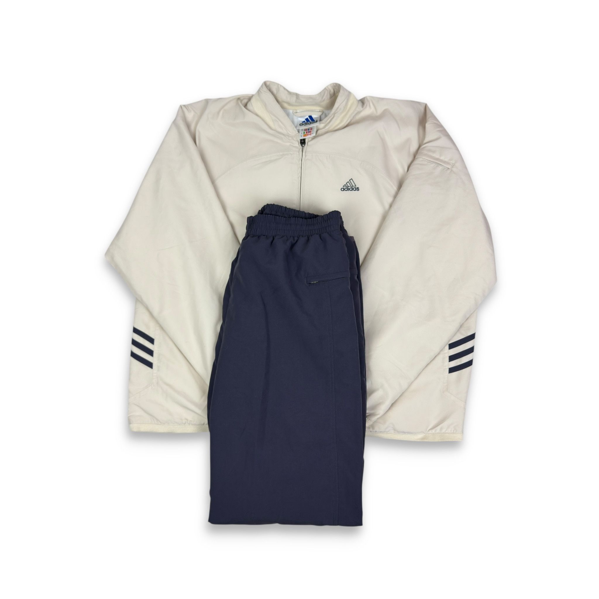 Adidas Adidas Men's beige Logo Long Sleeve Full Zip Tracksuit Size US M / EU 48-50 / 2 - 1 Thumbnail