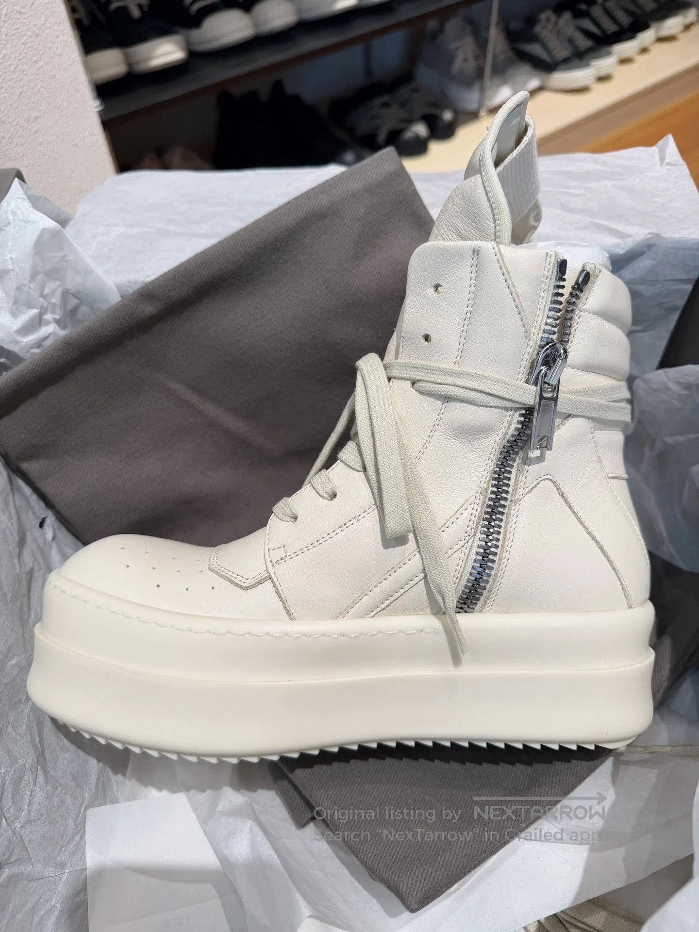 Rick Owens Rick Owens Milk Bumper High-Top Sneakers. Size US 6 / IT 36 - 5 Thumbnail
