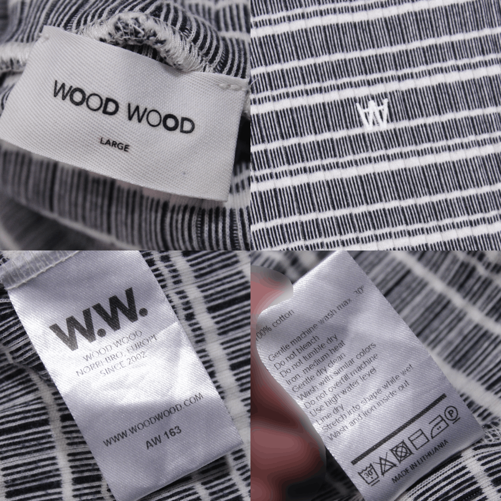 Wood Wood Logo Striped Turtleneck Size L / US 10 / IT 46 - 8 Thumbnail