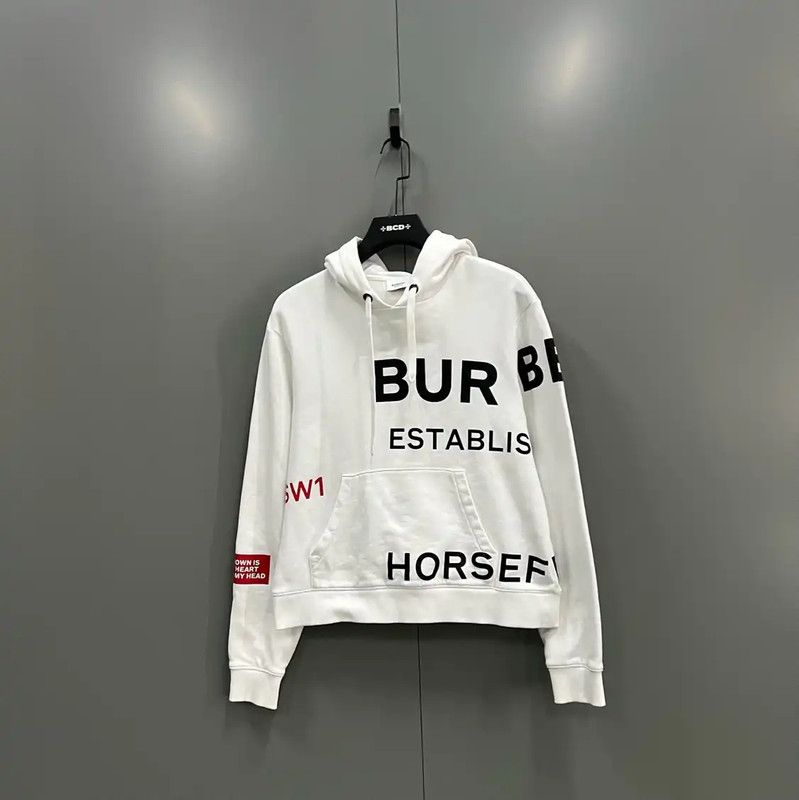 Burberry Burberry Logo White Cropped Hoodie for Women Size S / US 4 / IT 40 - 1 Thumbnail