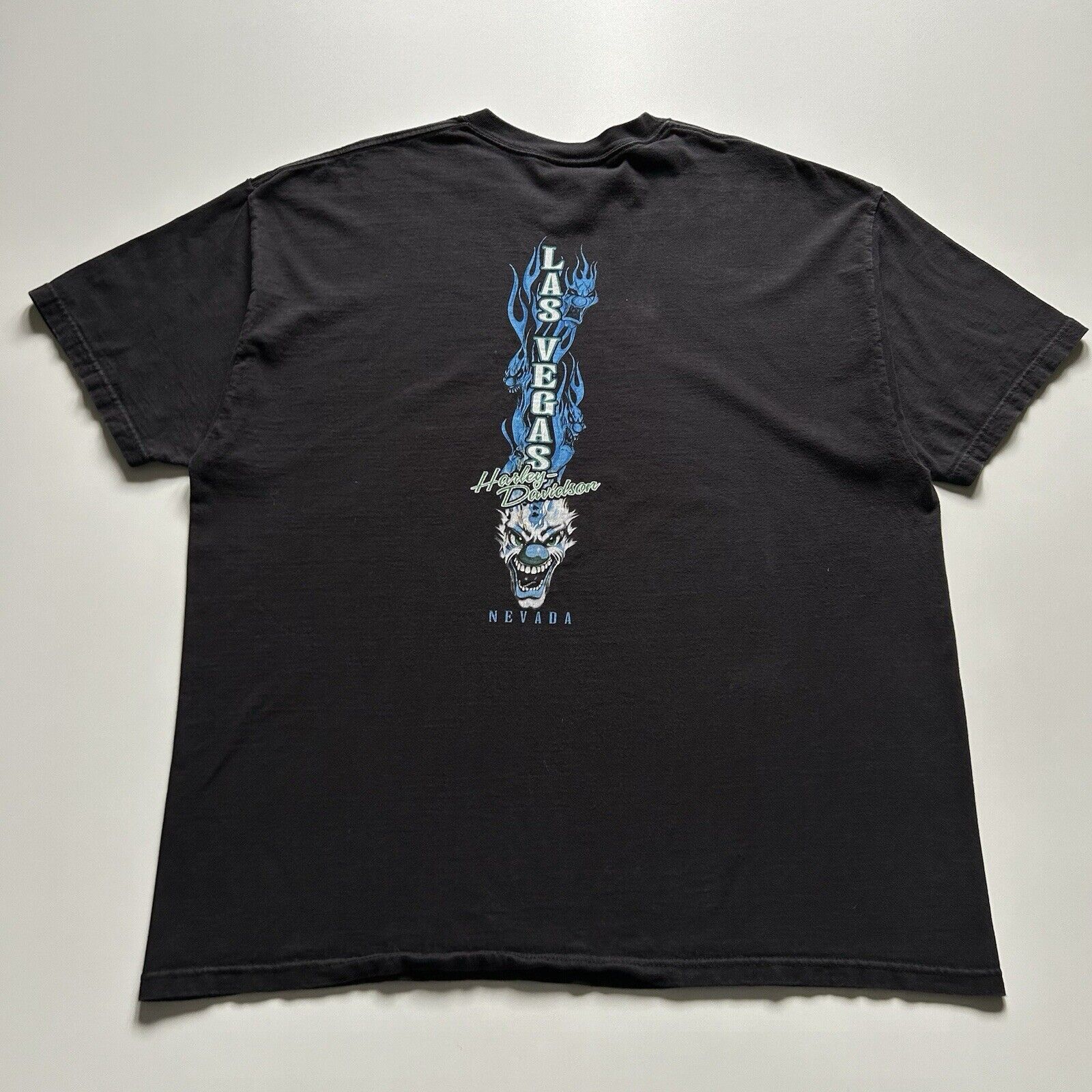 Harley Davidson × Vintage Vintage Y2K Harley Davidson T Shirt 2XL Clown Las Vegas Art Size US XXL / EU 58 / 5 - 3 Thumbnail
